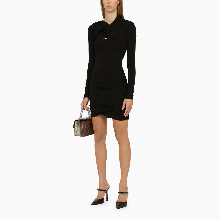 Off-White o1d2blof0924 Draped Dress in Black Size XS / US 0-2 / IT 36-38 - 2 Thumbnail