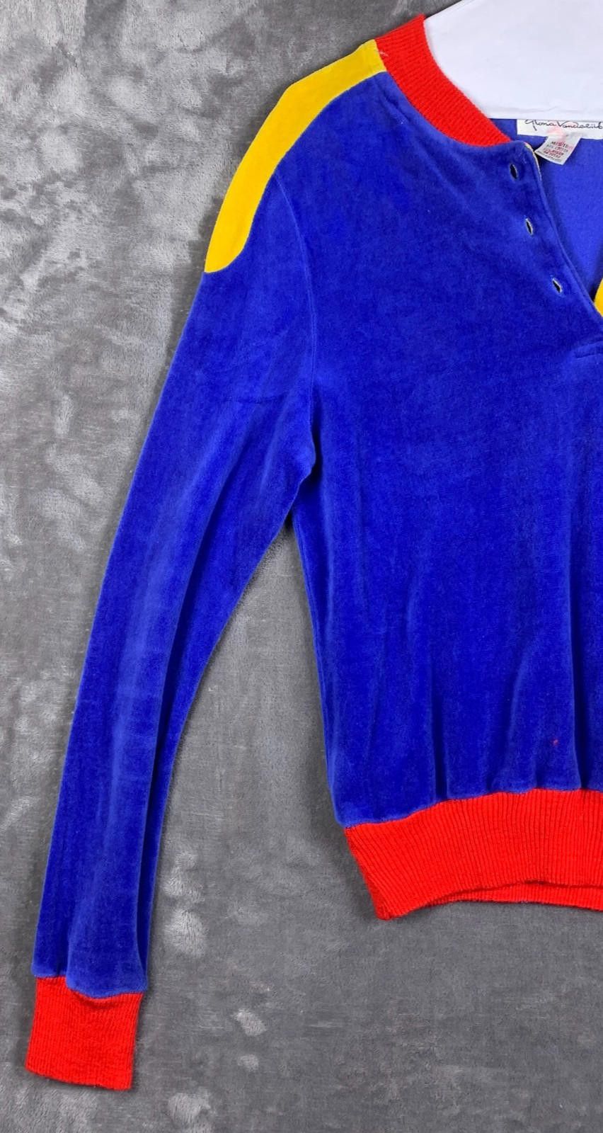 Designer Vintage 80s Gloria Vanderbilt Jrs. KIDS Pullover LS Top (289 Size US M / EU 48-50 / 2 - 4 Thumbnail