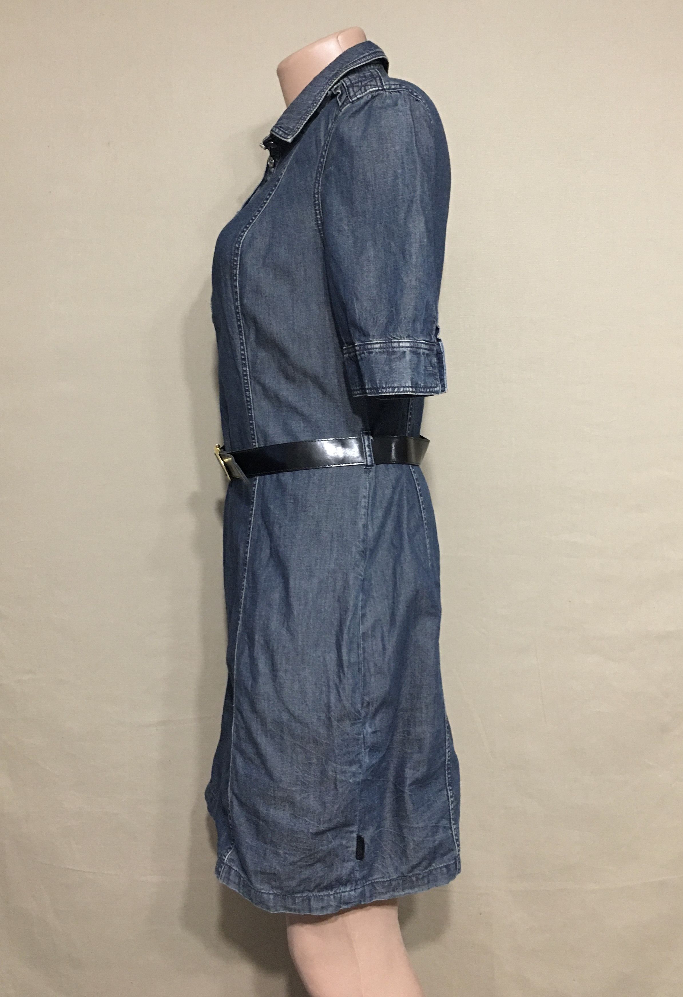 Burberry Burberry Brit Denim Blue Cotton Dress UK8 US6 Size S / US 4 / IT 40 - 2 Thumbnail