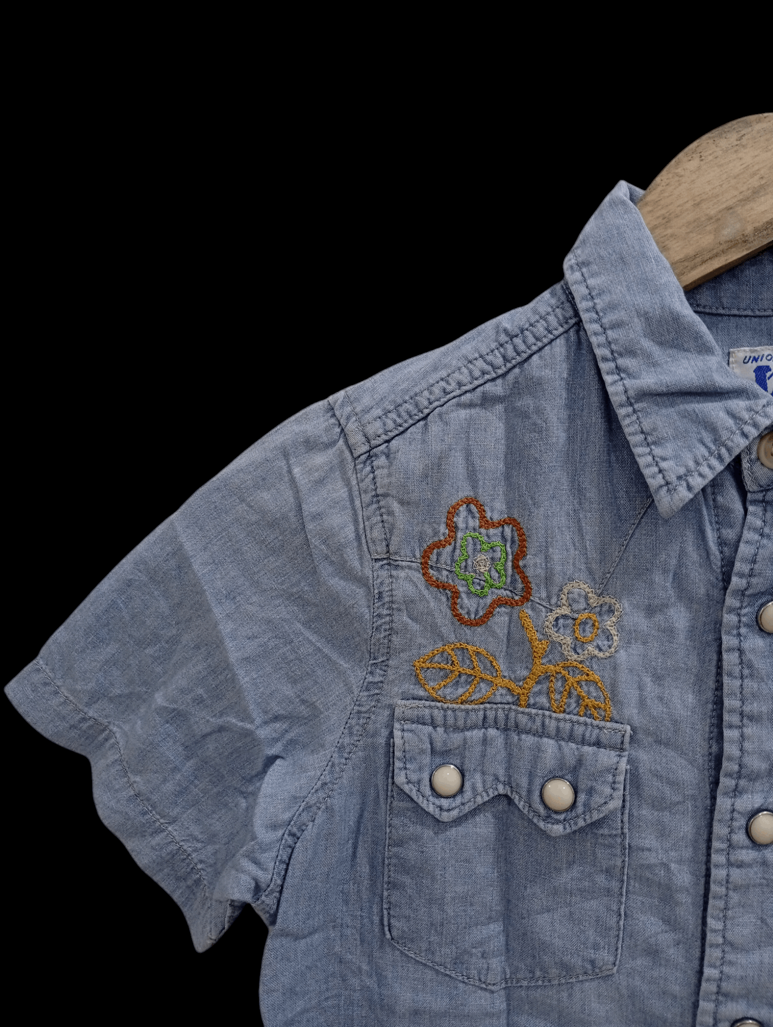 Lee × Vintage 🔥🔥Lee Riders Kids Boys Embroidery Denim Shirt Size US XXS / EU 40 - 18 Thumbnail