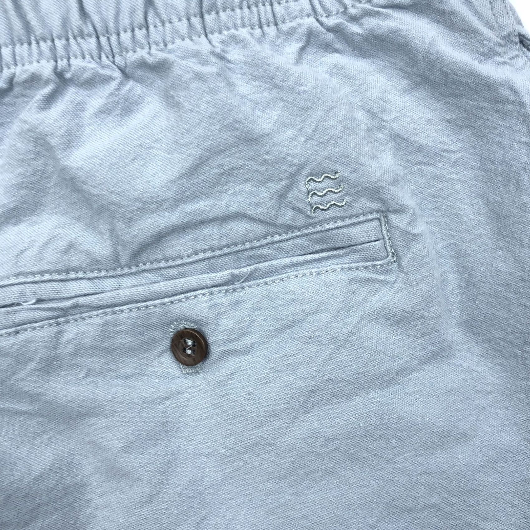 Vintage Free Fly Men's Light Blue Shorts L Canvas Stretch Elastic Waist Casual Activewear 32-36 in Waist Size US 33 - 5 Thumbnail