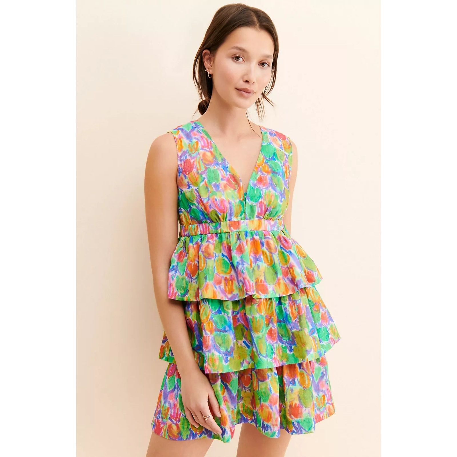 NWT Hope for Flowers Floral Tiered Mini Dress $253 XL