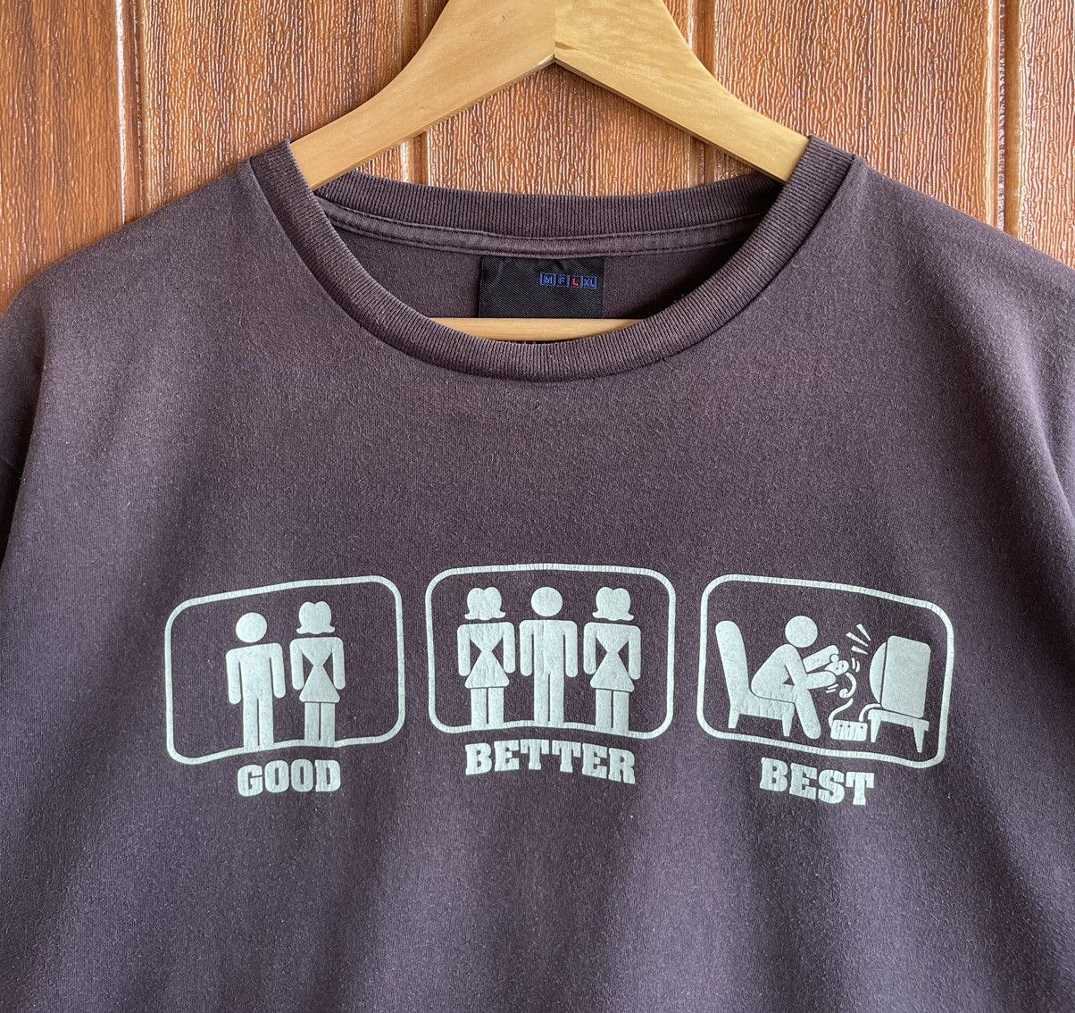 Vintage Vintage’90s🔥UNFLEDGED🔥Good Better Best Humor faded Tshirt Size US L / EU 52-54 / 3 - 2 Thumbnail