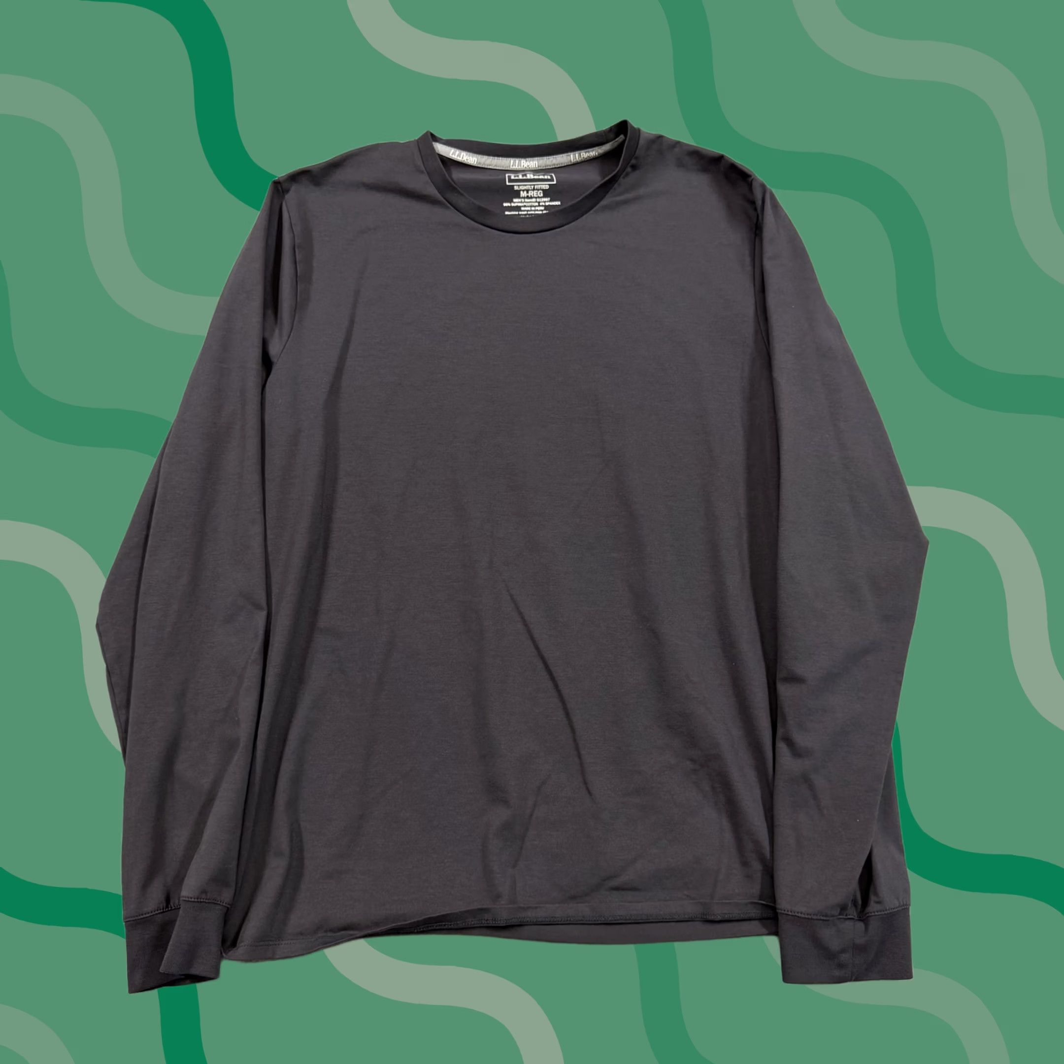 Vintage L.L.Bean Shirt Mens Medium Gray Long Sleeve Supima Cotton Tee Tagless Stretch Size US M / EU 48-50 / 2 - 1 Thumbnail
