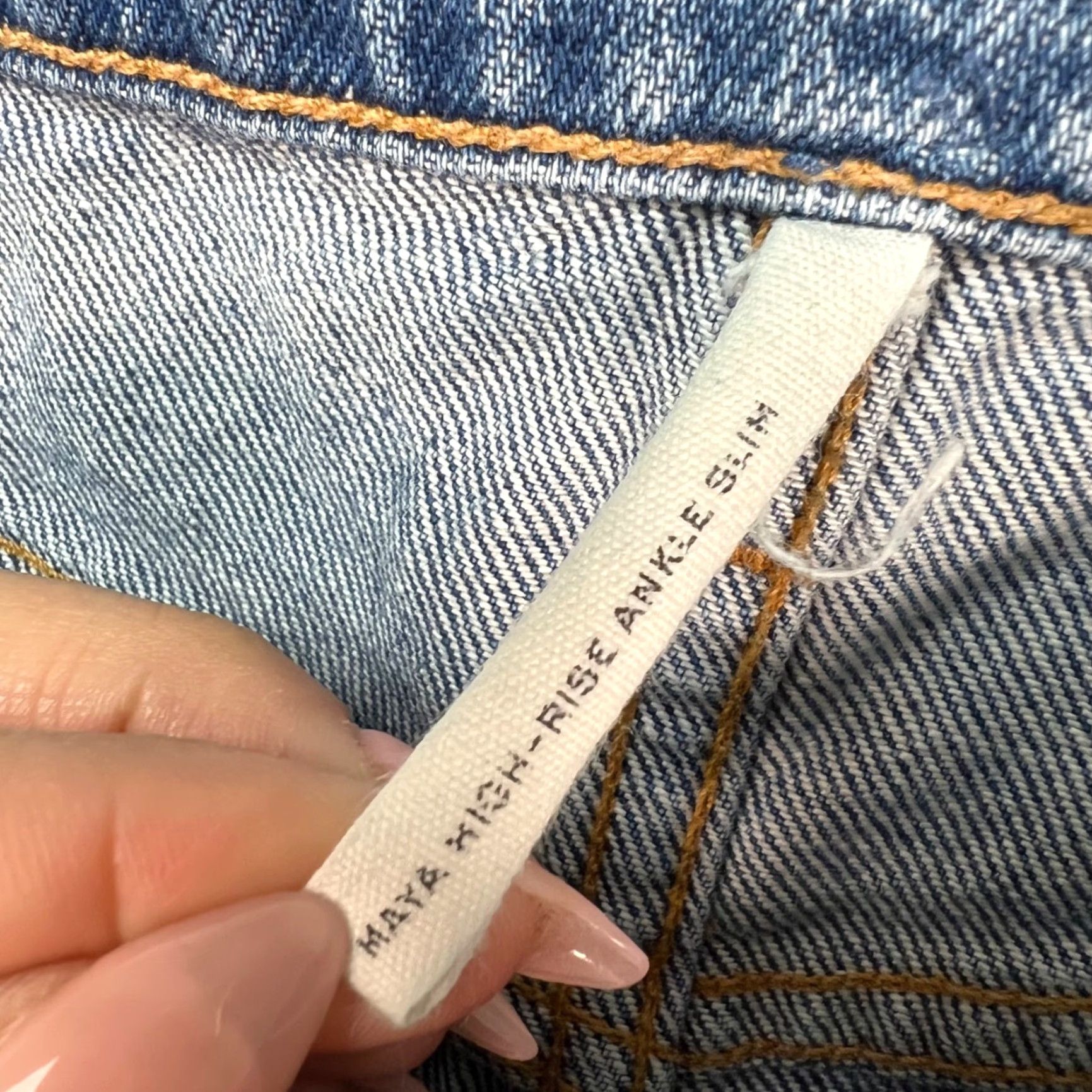 Rag & Bone Rag & Bone Womens 25 Maya High-Rise Ankle Slim Jeans Distressed Denim Blue 5-Pocket Jeans Slim Womens 25in Inseam 26in Regular Size Type Mens? Size 42" / US 20 - 4 Thumbnail