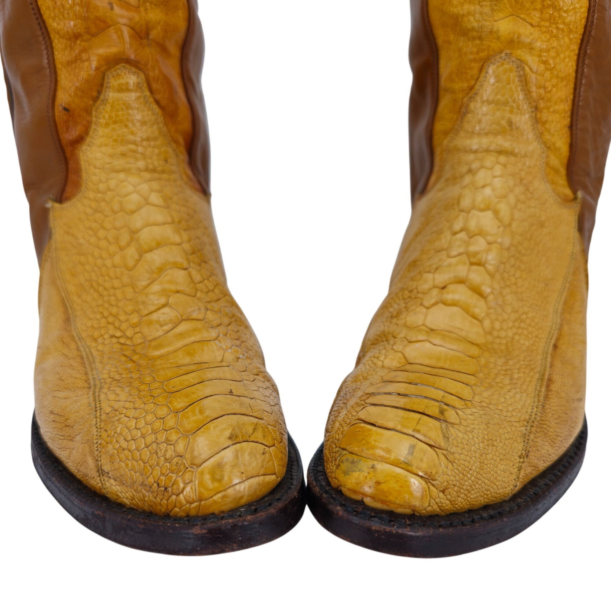 Tony Lama Vintage Unique Exotic Ostrich Tony Lama Mens 7D Brown Cowboy Size US 7 / EU 40 - 15 Thumbnail
