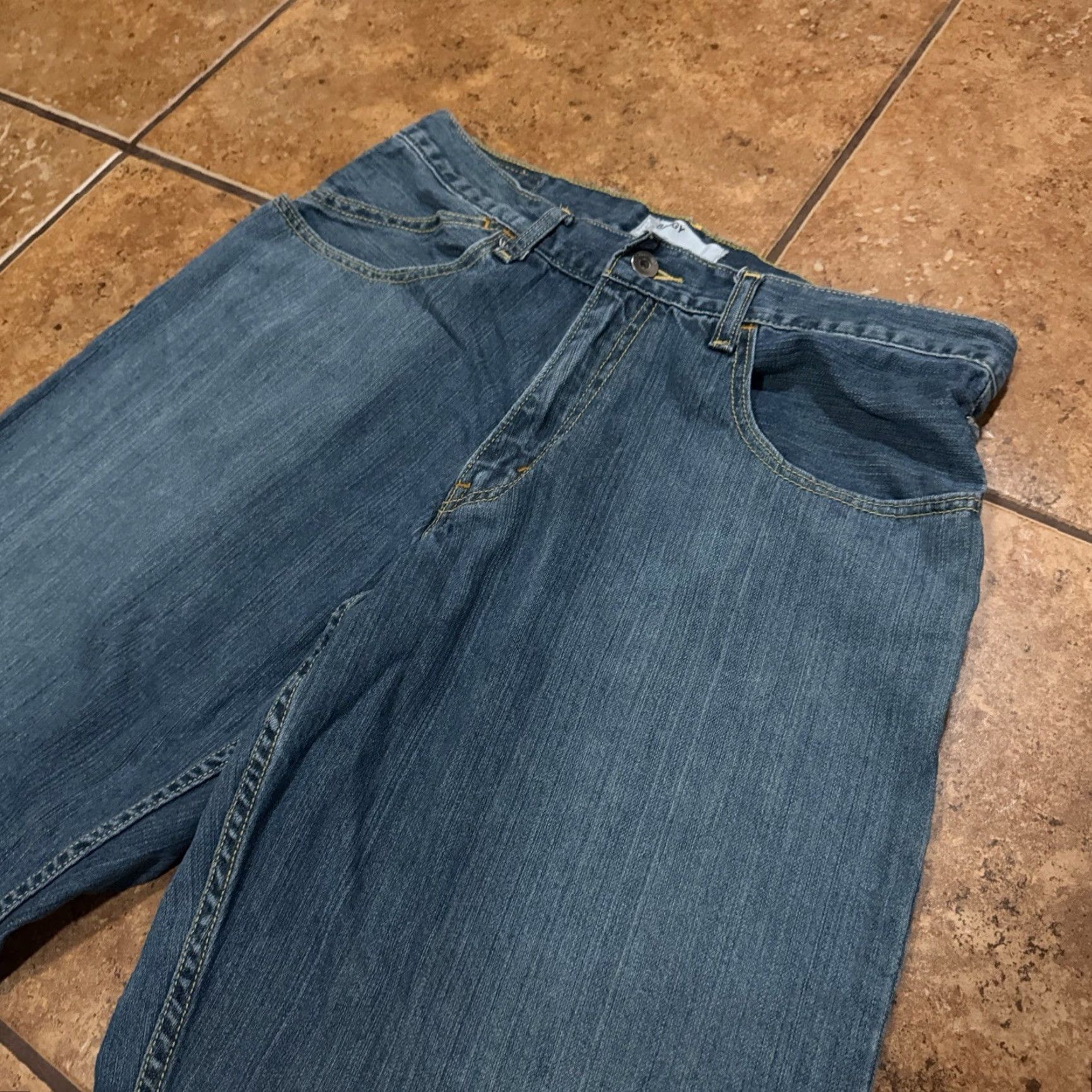Levi's VINTAGE Levi's SilverTab Baggy Jeans Mens Dark Wash Denim Pants W32 L30 Relaxed Inseam 30" Blue Cotton Jeans Mens Size US 32 / EU 48 - 5 Thumbnail