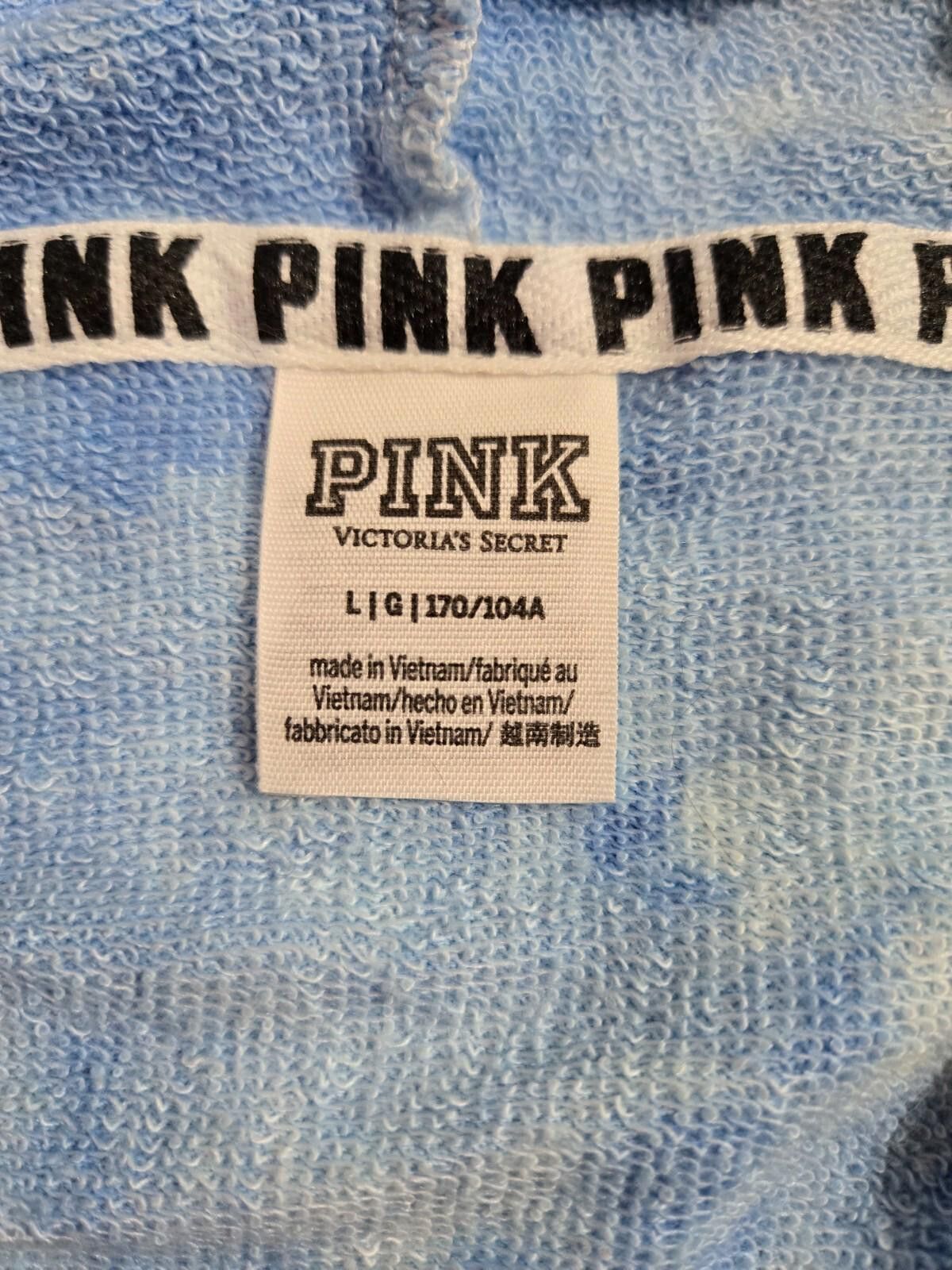 Designer Victoria's Secret PINK Tie Dye Full Zip Hoodie Large EUC Size L / US 10 / IT 46 - 3 Thumbnail