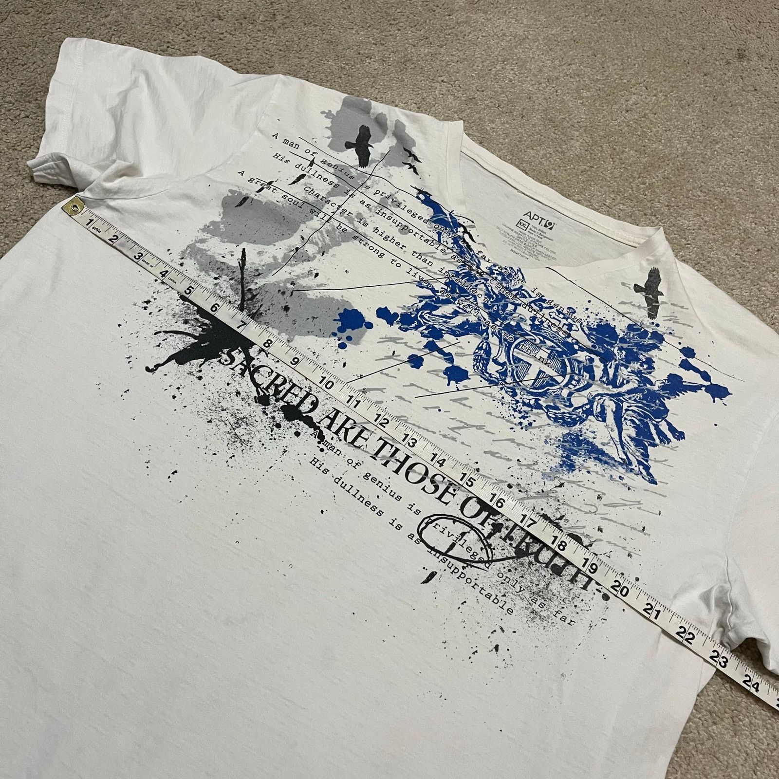 Other Y2K Cyber Apt 9 Sacred Hearts White Blue Shirt XXL Size US XXL / EU 58 / 5 - 7 Thumbnail