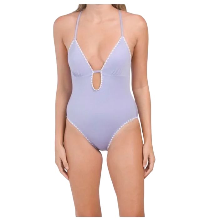 Lucky Brand Lucky‎ Brand Shell Plunge Neck Women's Swimsuit Size Medium
