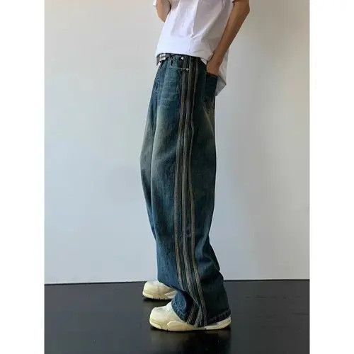 Other Blue Street Wash Distressed Straight Jeans Size US 32 / EU 48 - 3 Thumbnail