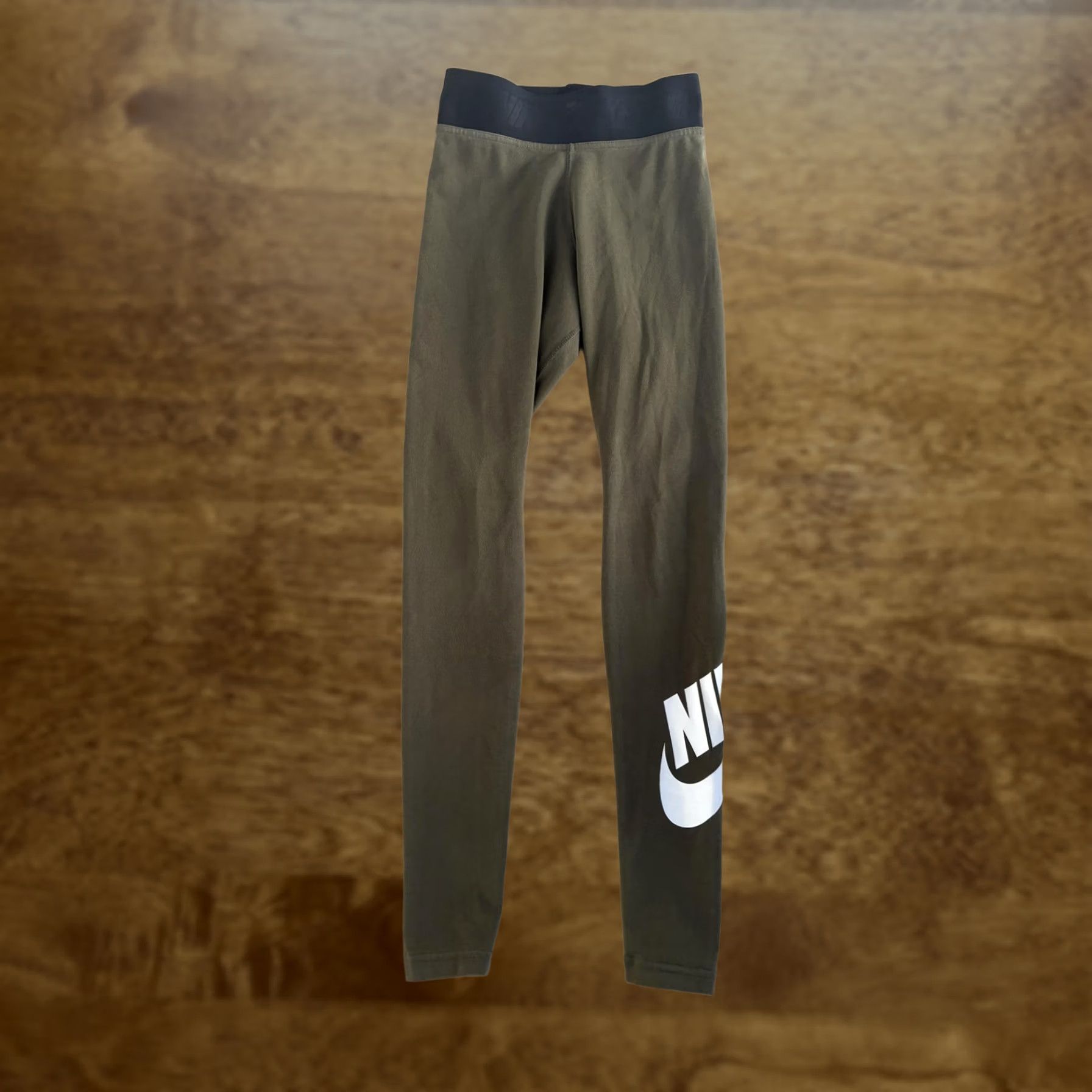 Nike Nike Pants Mens XS Green Compression Leggings Elastic Waist Swoosh Gym Athletic Size US 27 - 1 Thumbnail
