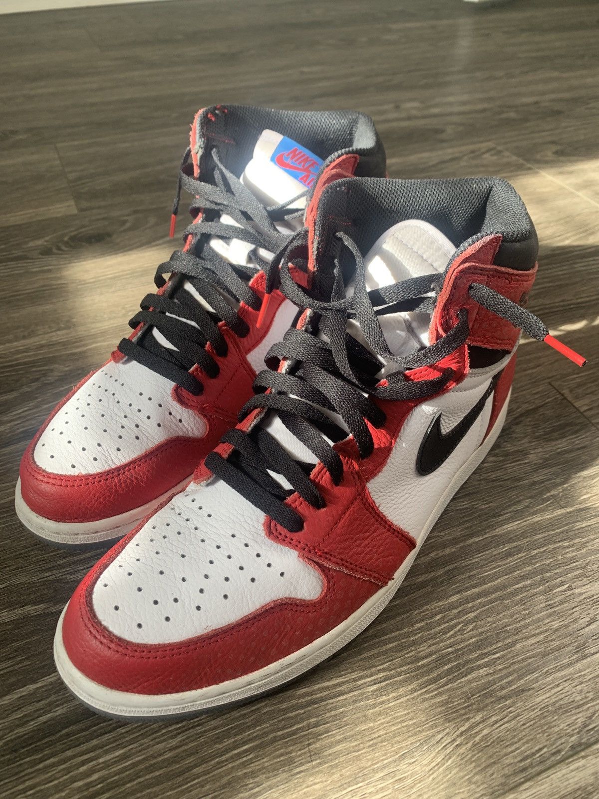 image of Jordan Nike Air Jordan 1 Retro High OG ‘Origin Story’ (11.5M) Shoes in Red, Men's