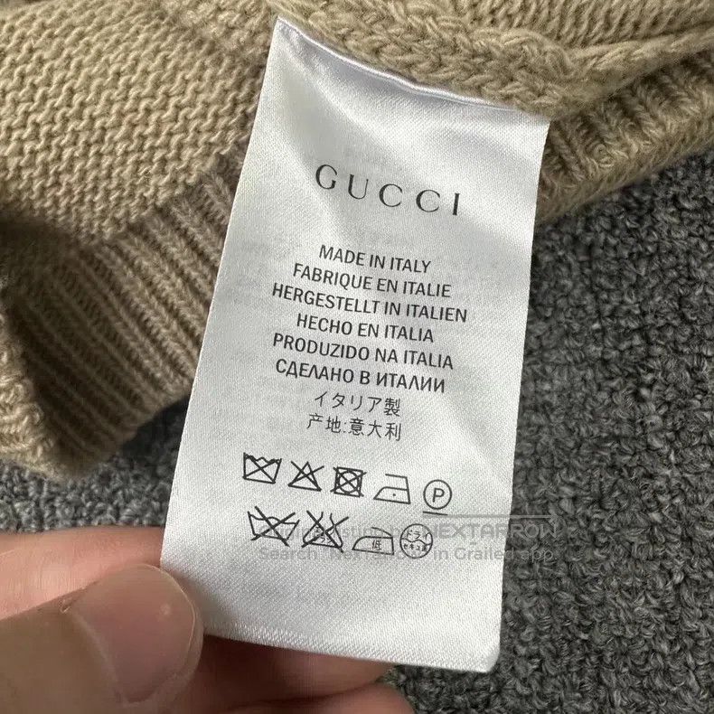 Gucci Gucci Apricot-coloured Maillard pattern cashmere sweater Size US L / EU 52-54 / 3 - 4 Thumbnail