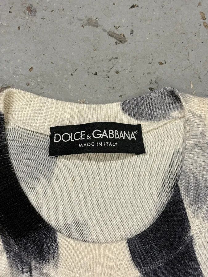 Dolce & Gabbana 2000s Dolce & Gabbana Black Paint Tank Top White Sweater Size US S / EU 44-46 / 1 - 7 Thumbnail