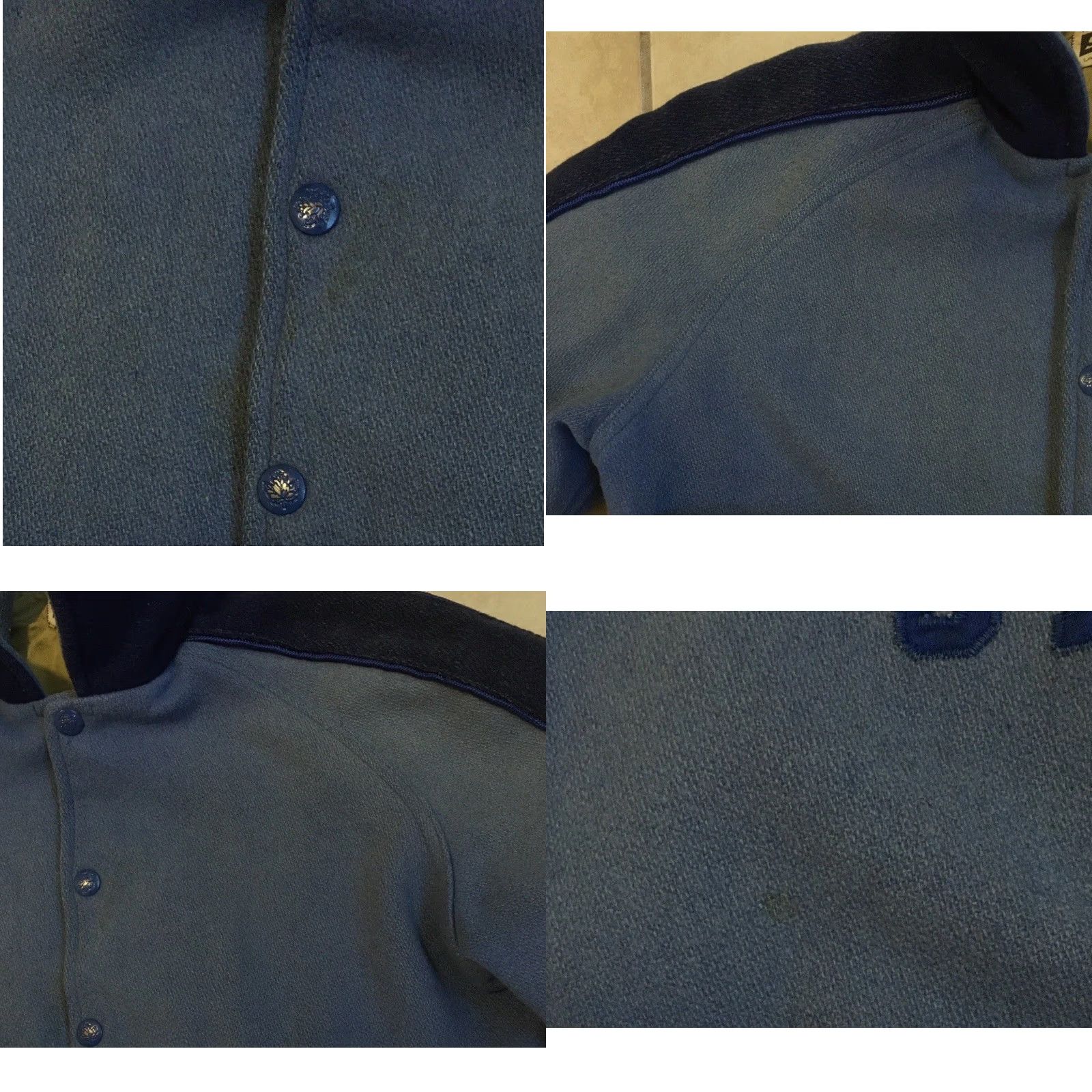 Vintage Vtg 60s Faded Varsity Letterman Jacket 36 USA Wool Blue Striped Bomber Jacket Mens 60s 70s Grunge Football Track PE University School California LSHS Size US XXS / EU 40 - 9 Thumbnail