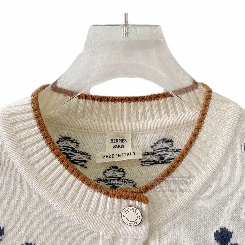 Hermes Hermes White cashmere knit cardigan Size XS / US 0-2 / IT 36-38 - 4 Thumbnail