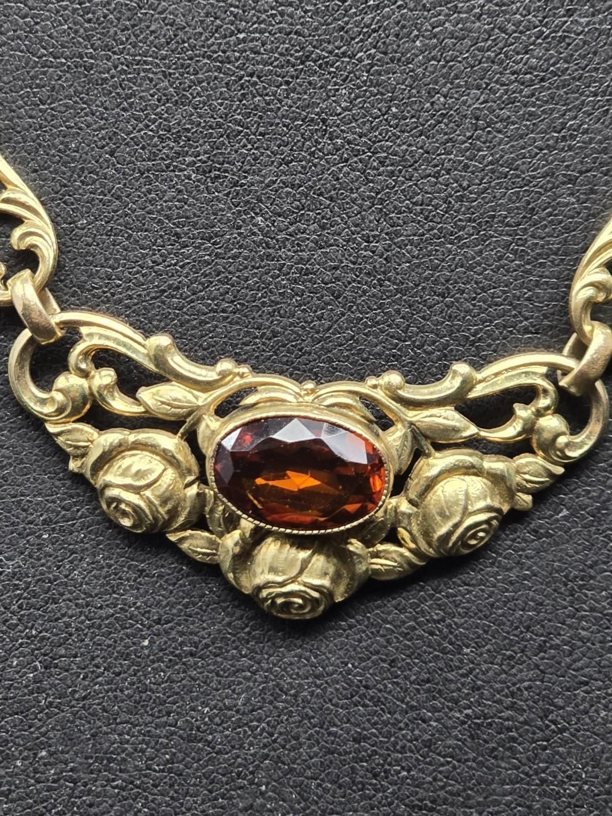 Other Antique Oresto Gold-Plated Necklace – Rose & Leaf Motif Size ONE SIZE - 5 Thumbnail