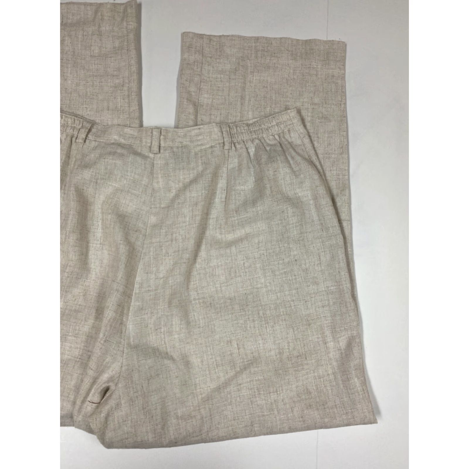 Vintage Sag Harbor Women Pants 16 Beige Straight Regular 27in Inseam Cotton Spandex Knit Dress Pants Slimming Stretch Womens Size 32" / US 10 / IT 46 - 6 Thumbnail