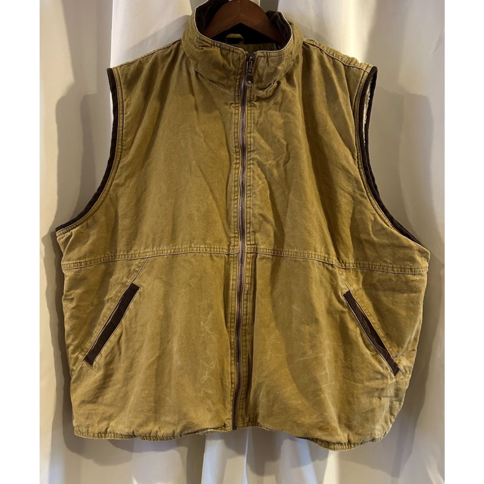 Wrangler VINTAGE Wrangler Hero Vest Men’s 3XL Cotton Canvas Faux Sherpa Lined Insulated Tan Beige Western Size US XXL / EU 58 / 5 - 2 Thumbnail