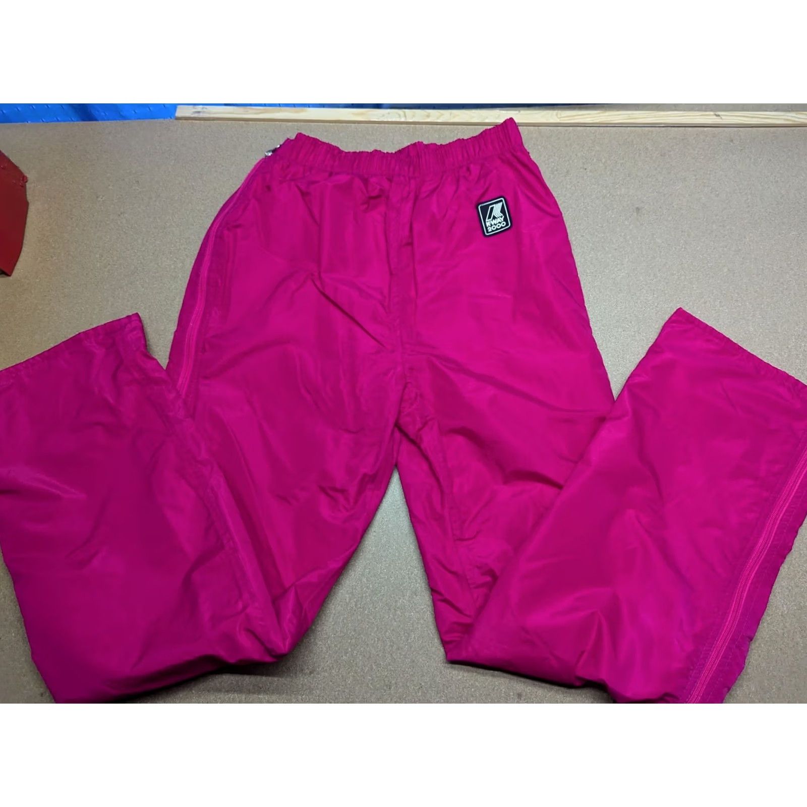 K-Way K-Way 2000 Womens Vintage Neon Pink Windbreaker Pants Zip Bottoms Size 8 Size 30" / US 8 / IT 44 - 2 Thumbnail
