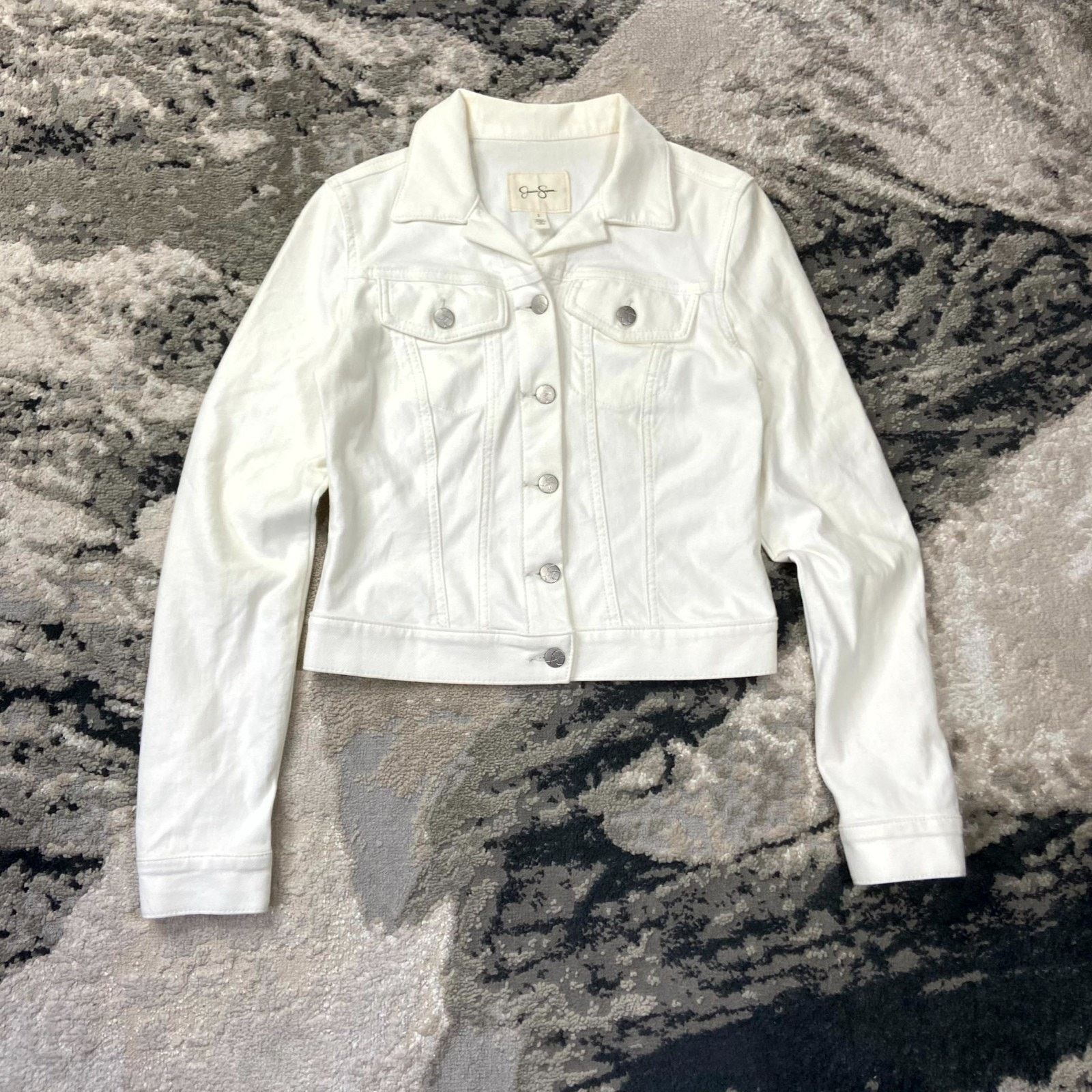 Jessica Simpson Jessica Simpson Pixie Trucker Jacket Womens Small White Y2K Size S / US 4 / IT 40 - 1 Thumbnail