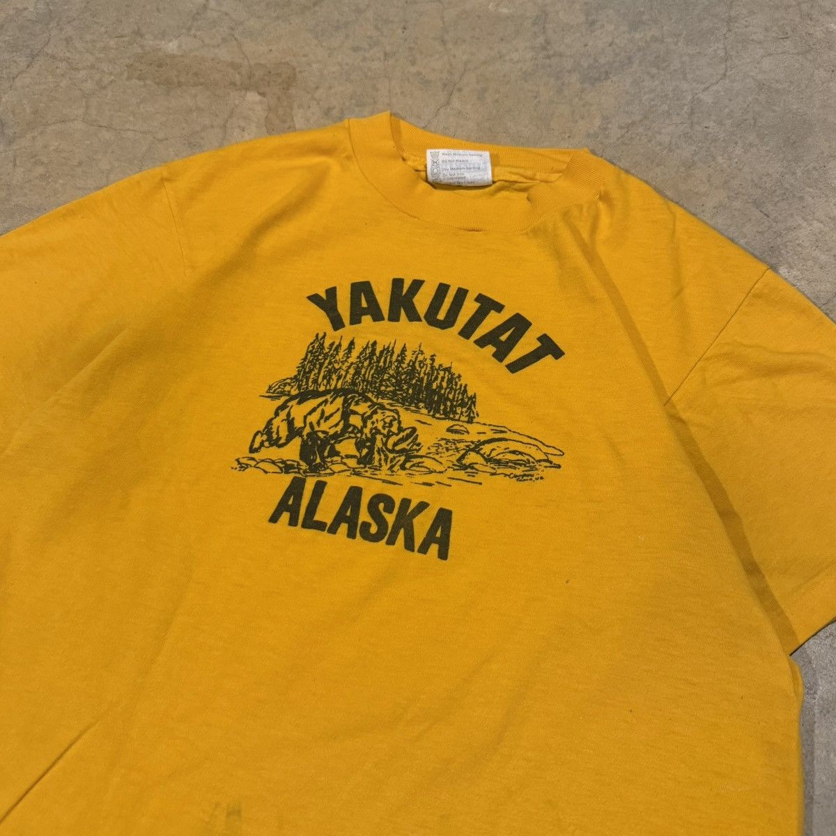 Vintage Vtg 80s Yakutat Alaska Distressed Faded Bear Tee ERD Grunge Size US S / EU 44-46 / 1 - 3 Thumbnail