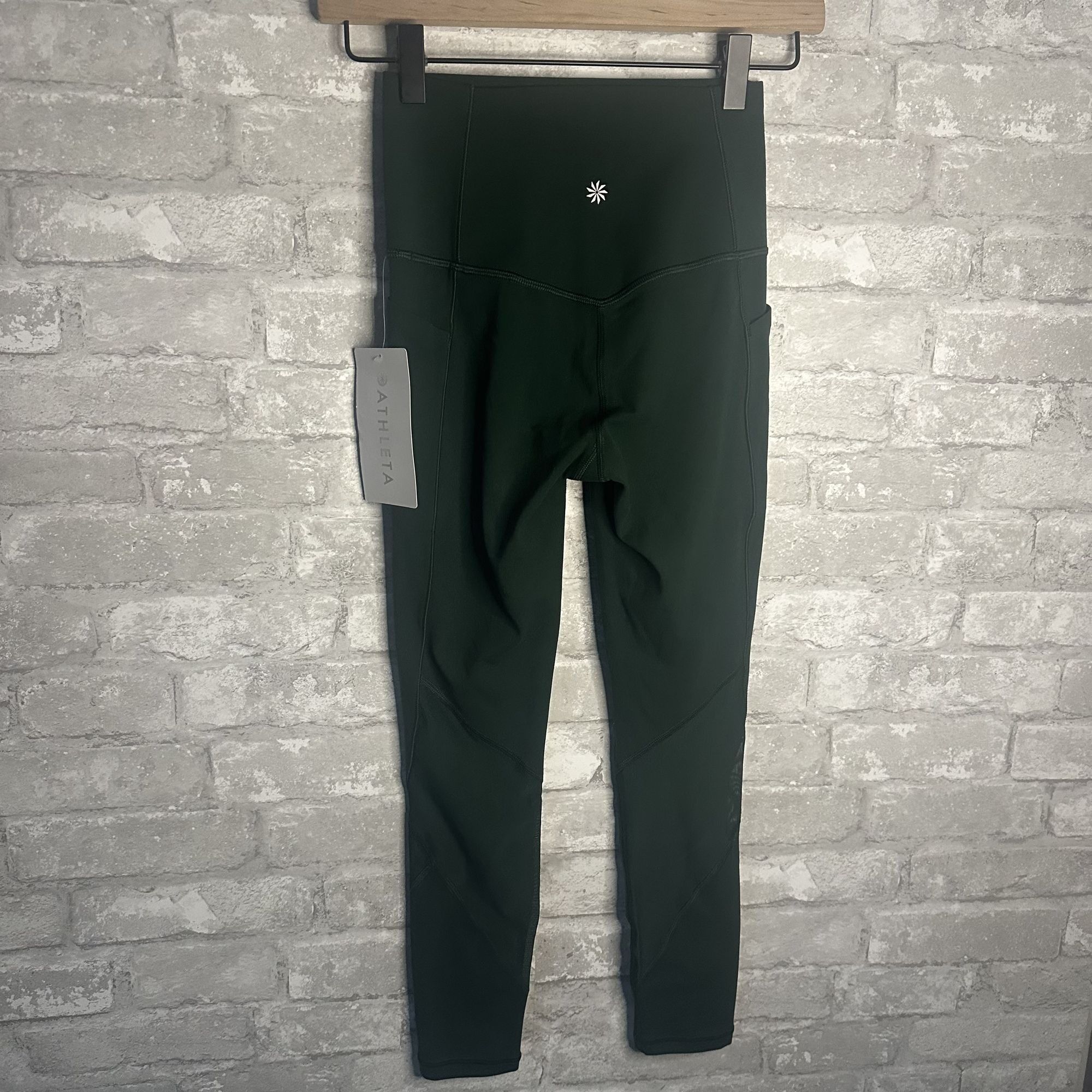 Athleta Athleta Salutation Stash Mesh Tight NWT XXS (Seaweed Snack) Size 24" / US 00 / IT 34 - 8 Thumbnail