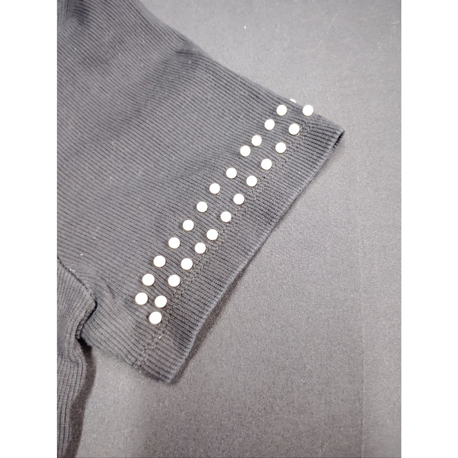 Zara Zara Trafaluc Black Crop Top With Pearl Embellished Sleeves Size S / US 4 / IT 40 - 2 Thumbnail