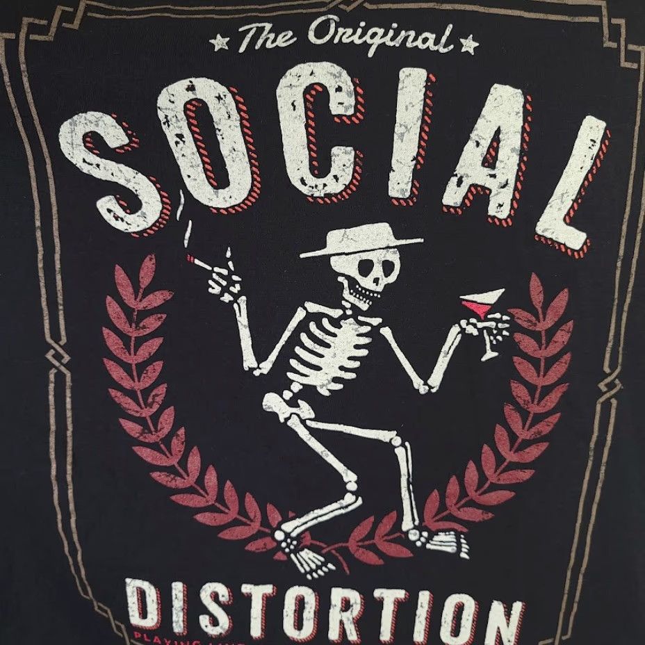 Anvil Social Distortion T Shirt Mens XL Black Skeleton Skull Music Punk Rock Band Y2K Tour Concert Size US XL / EU 56 / 4 - 3 Thumbnail