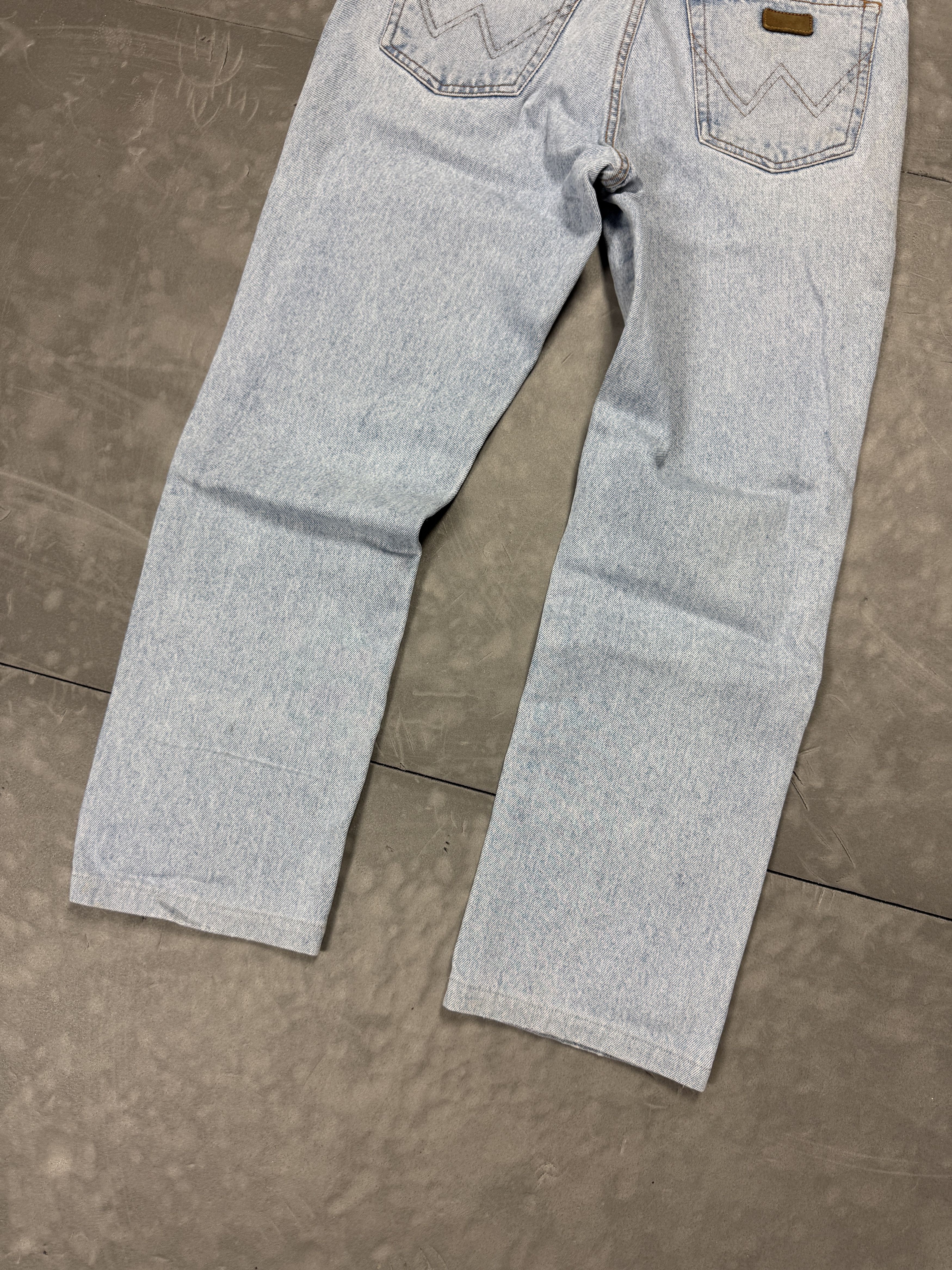 Vintage × Wrangler Vintage Wrangler washed faded denim babyblue 90s baggy Size US 32 / EU 48 - 10 Thumbnail