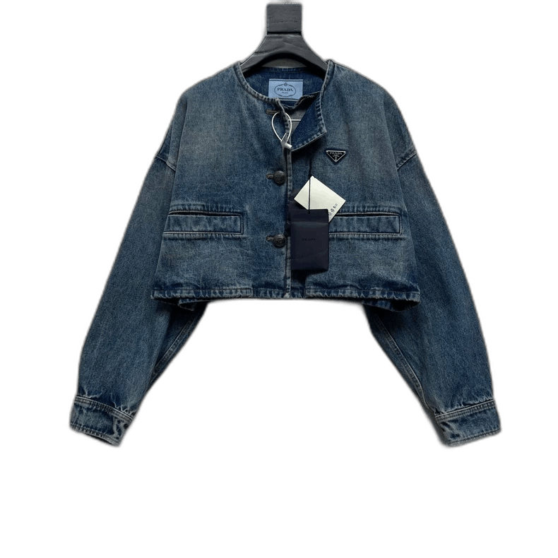 PRADA Distressed Denim Crop Jacket
