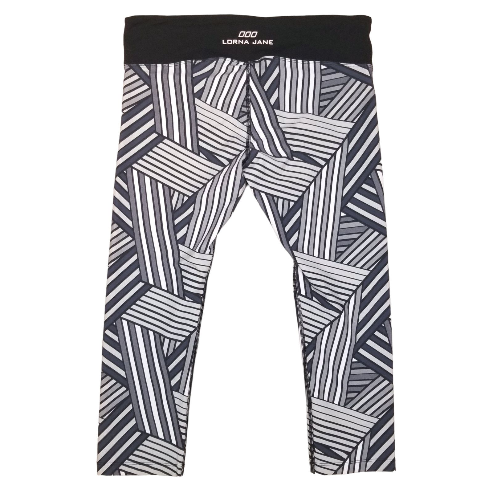 Other Lorna Jane Abstract Crop Leggings Gray Sz Large Size 34" / US 12 / IT 48 - 2 Thumbnail
