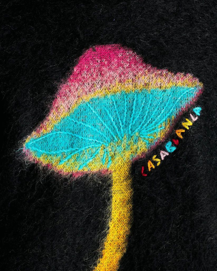 Casablanca o1mle0326 Rainbow Mushroom Mohair Jumper Sweater in Black Size US XL / EU 56 / 4 - 4 Thumbnail