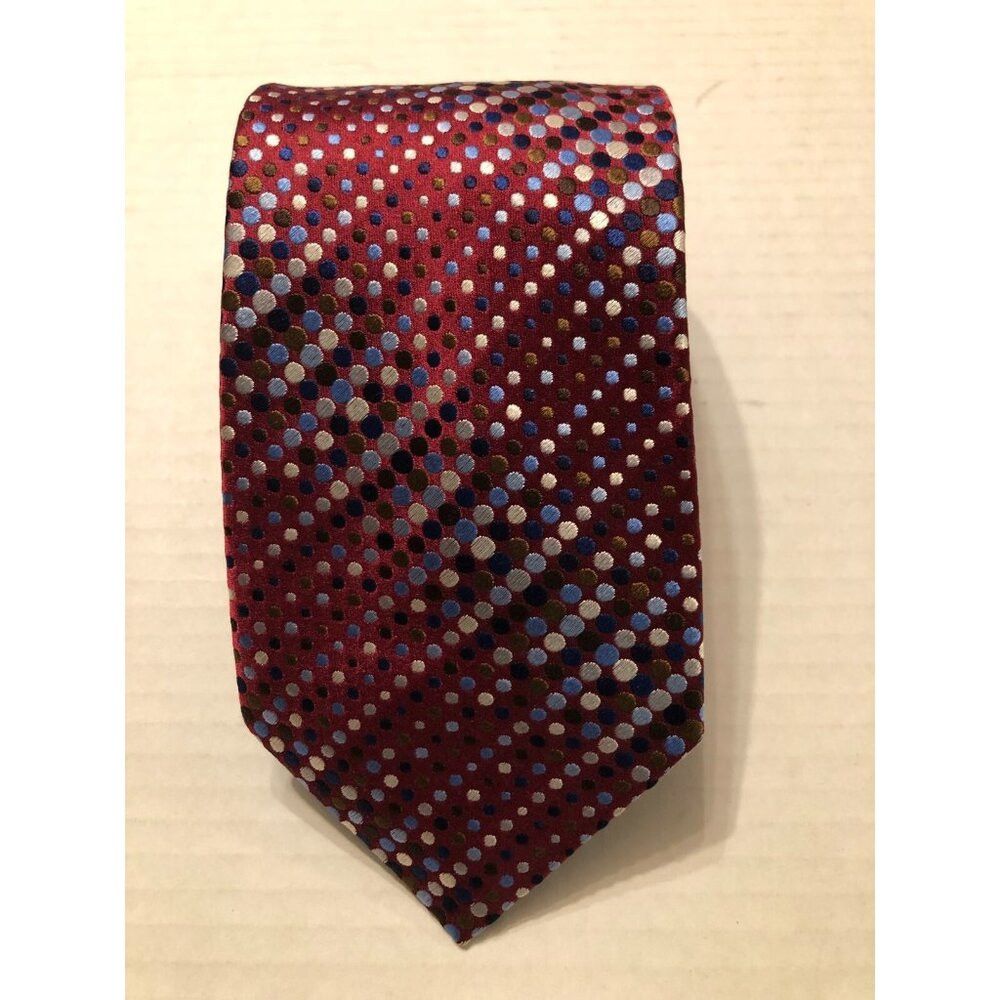 XMI Platinum xmi platinum men's new burgundy silk tie 3 1/4" X 59 3/4" Size ONE SIZE - 1 Thumbnail