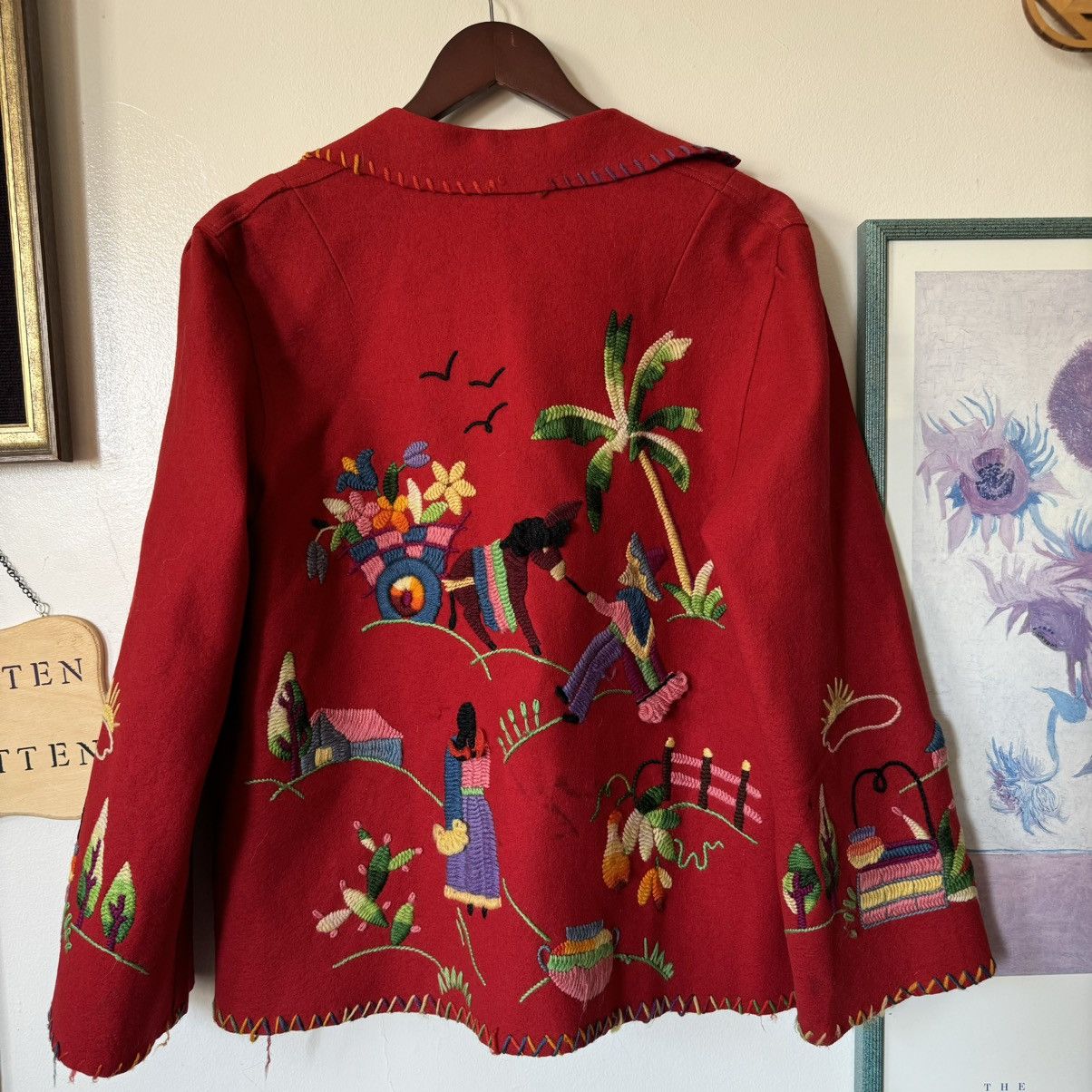 Vintage true vintage 1950s Mexican hand-embroidered souvenir jacket Size US M / EU 48-50 / 2 - 7 Thumbnail