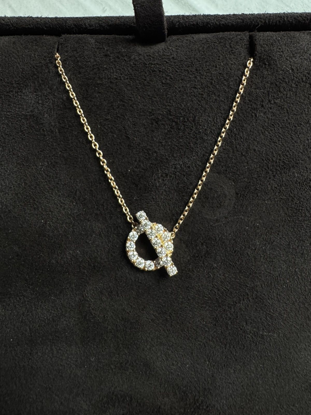 Hermes Hermès rose gold Finesse diamonds necklace Size ONE SIZE - 3 Thumbnail