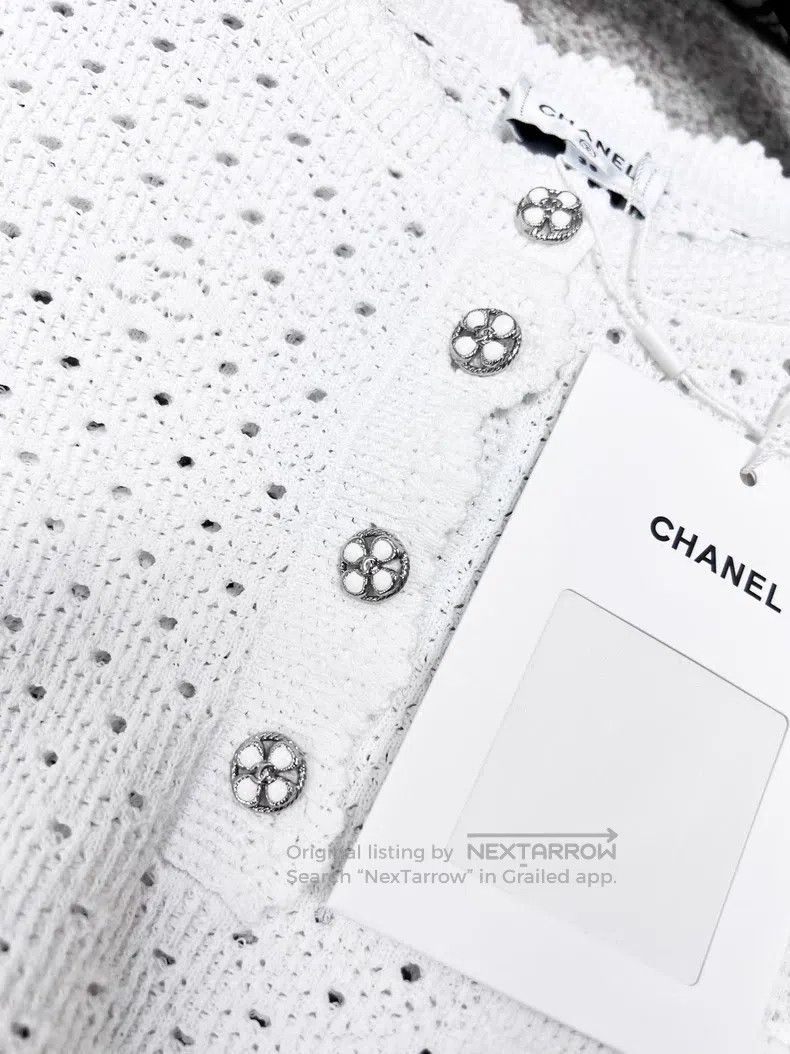 Chanel Chanel Knitted hollow short sleeves Size XS / US 0-2 / IT 36-38 - 4 Thumbnail