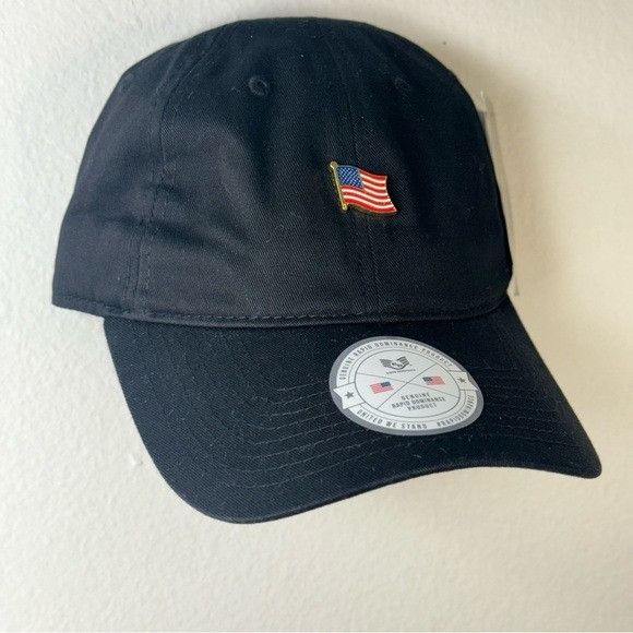 Designer NWT RAPID DOMINANCE USA FLAG PIN RELAXED FIT BLACK DAD HAT Size ONE SIZE - 3 Thumbnail
