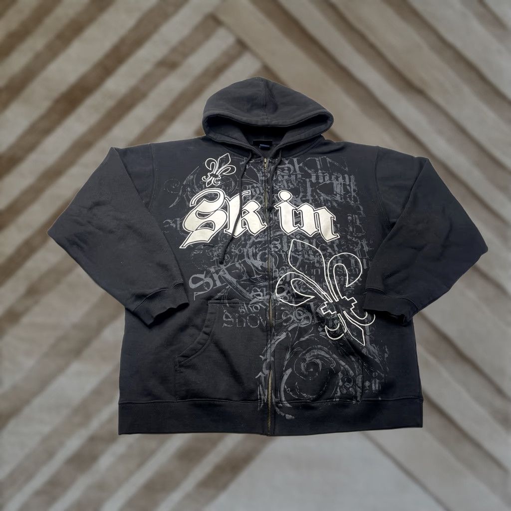 Skin VINTAGE Skin Full Zip Hoodie Sweatshirt AOP Black Men’s Large Size US L / EU 52-54 / 3 - 1 Thumbnail