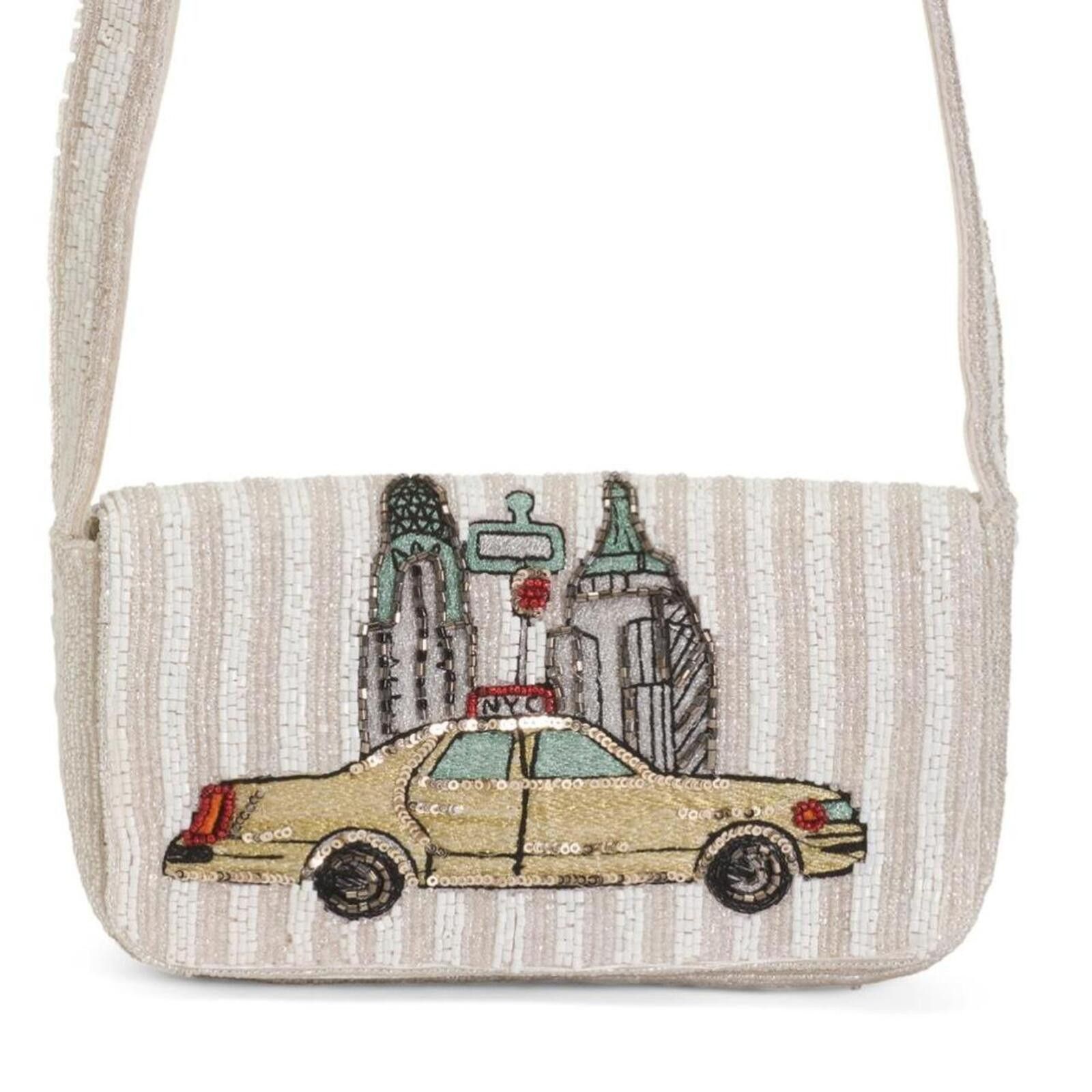 Marsell TikTok Viral Cream Sequin New York City Taxi Beaded Bag Size ONE SIZE - 2 Thumbnail