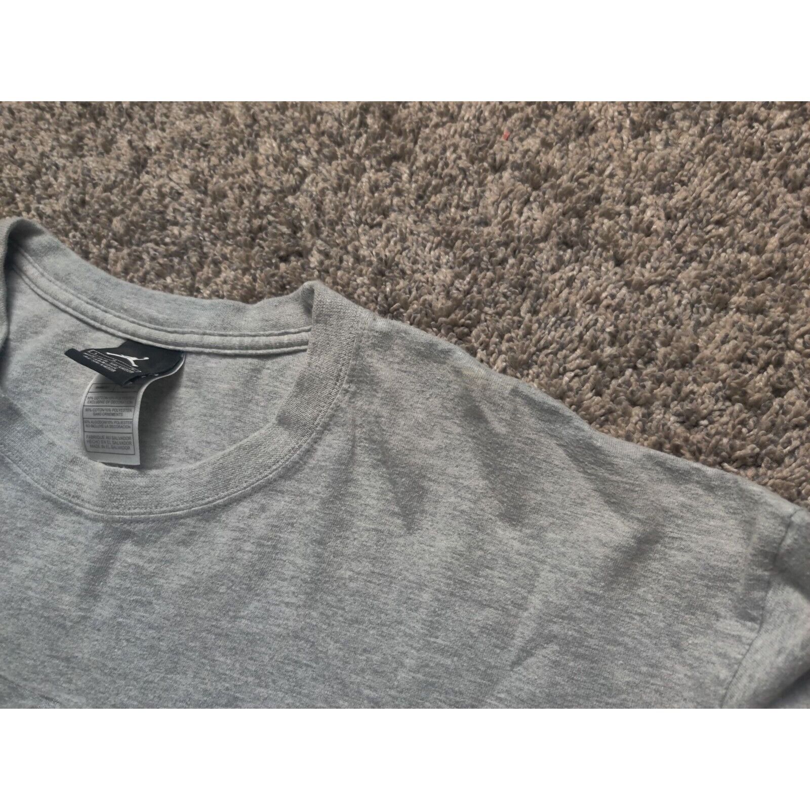 Jordan Brand Air Jordan Shirt Adult Mens Large Gray Spell Out Size US L / EU 52-54 / 3 - 4 Thumbnail