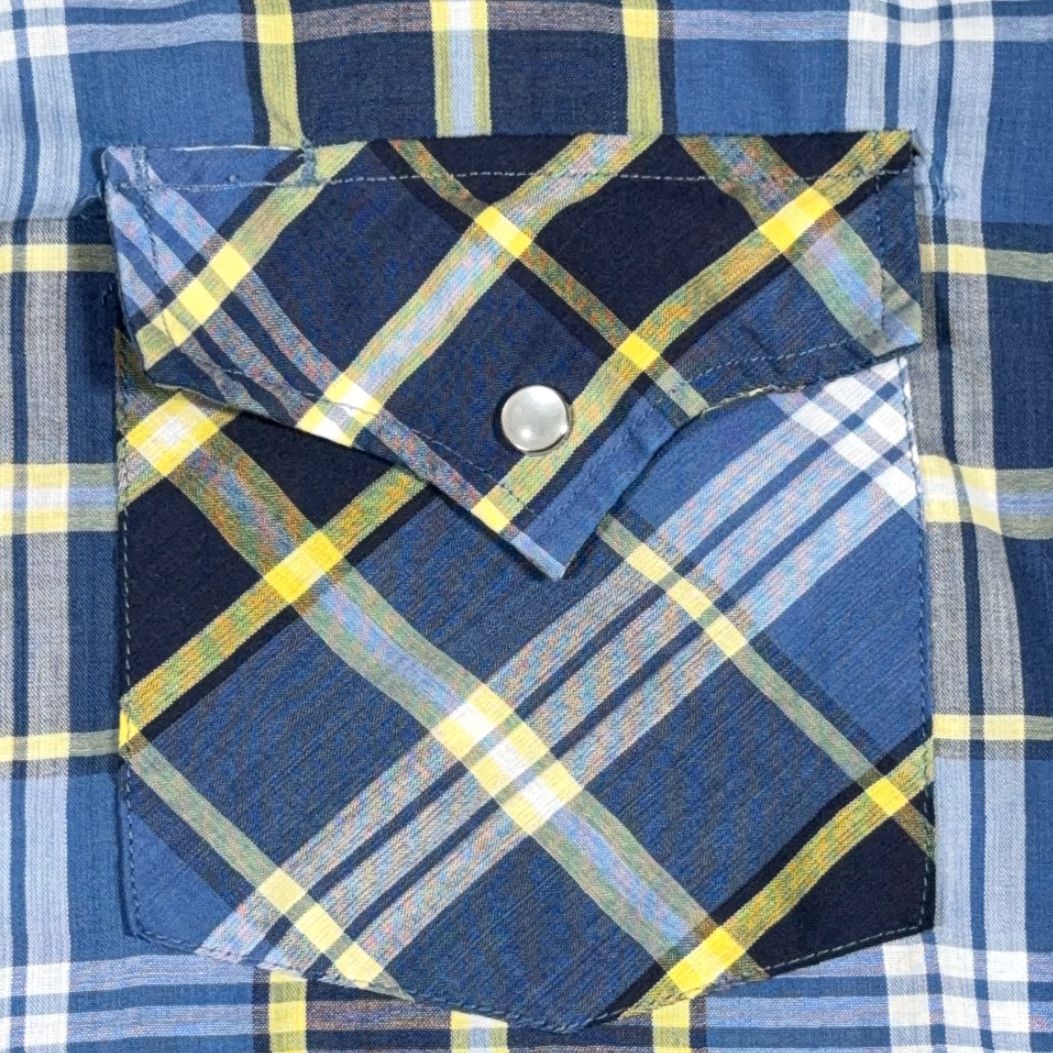 Vintage VINTAGE Ely Cattleman Western Shirt Adult LARGE Blue Plaid Pearl Snap 90s Shirt Mens Size US L / EU 52-54 / 3 - 5 Thumbnail