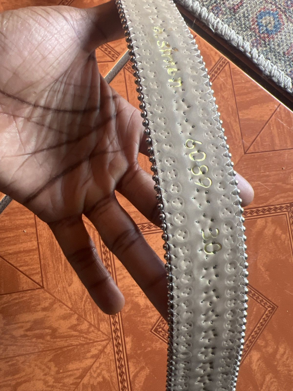 B.B. Simon b.b. Simon Silver Studded Leather Crystal Belt. Size 30 - 5 Thumbnail