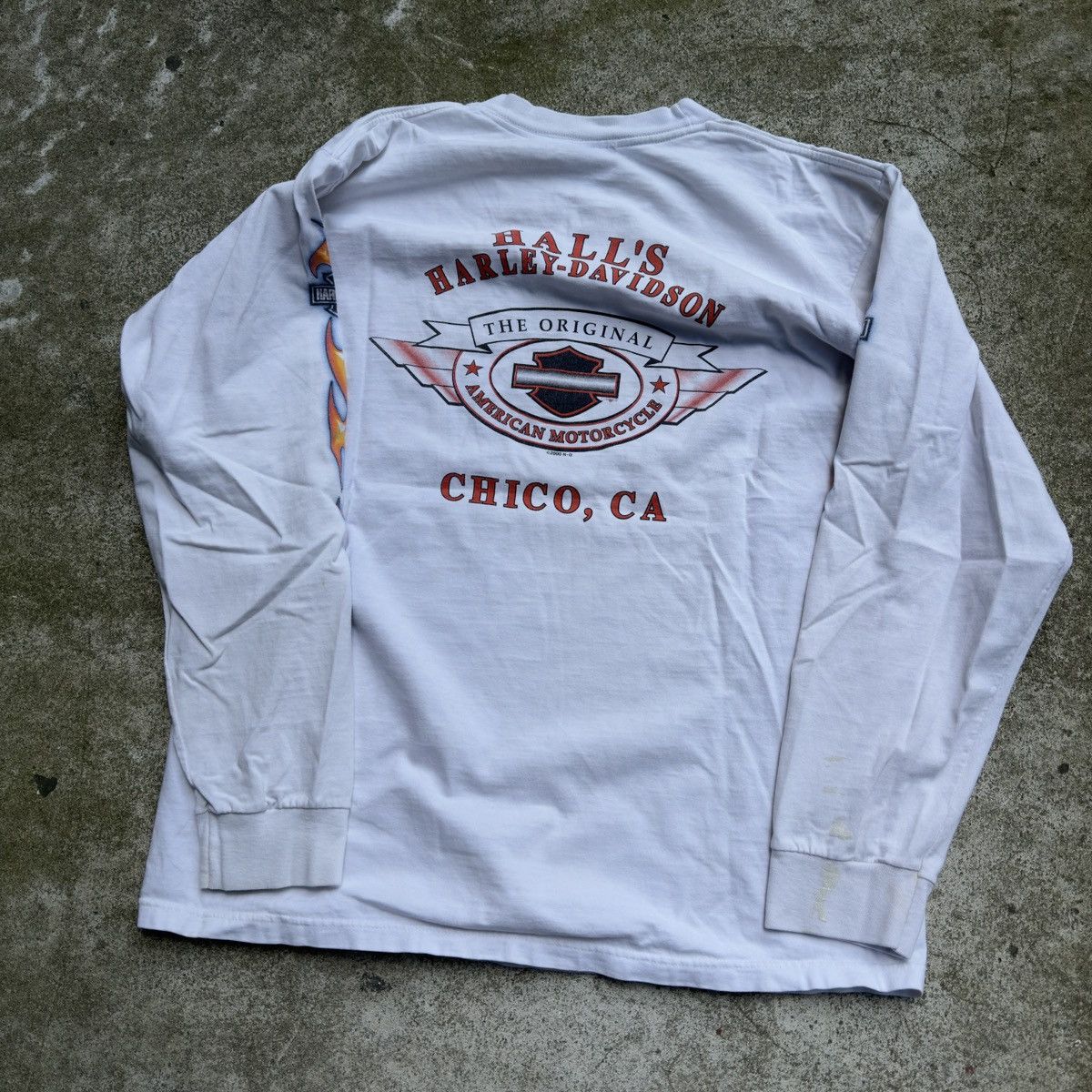 Harley Davidson Thrashed Faded Distressed Harley Shirt ERD Grunge Biker WCC Size US L / EU 52-54 / 3 - 12 Thumbnail
