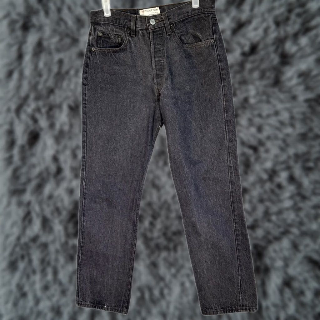 Levi's VINTAGE Levi’s 501 Jeans Men’s 31 x 30 Black Denim Button Fly Straight Leg Size US 31 - 1 Thumbnail