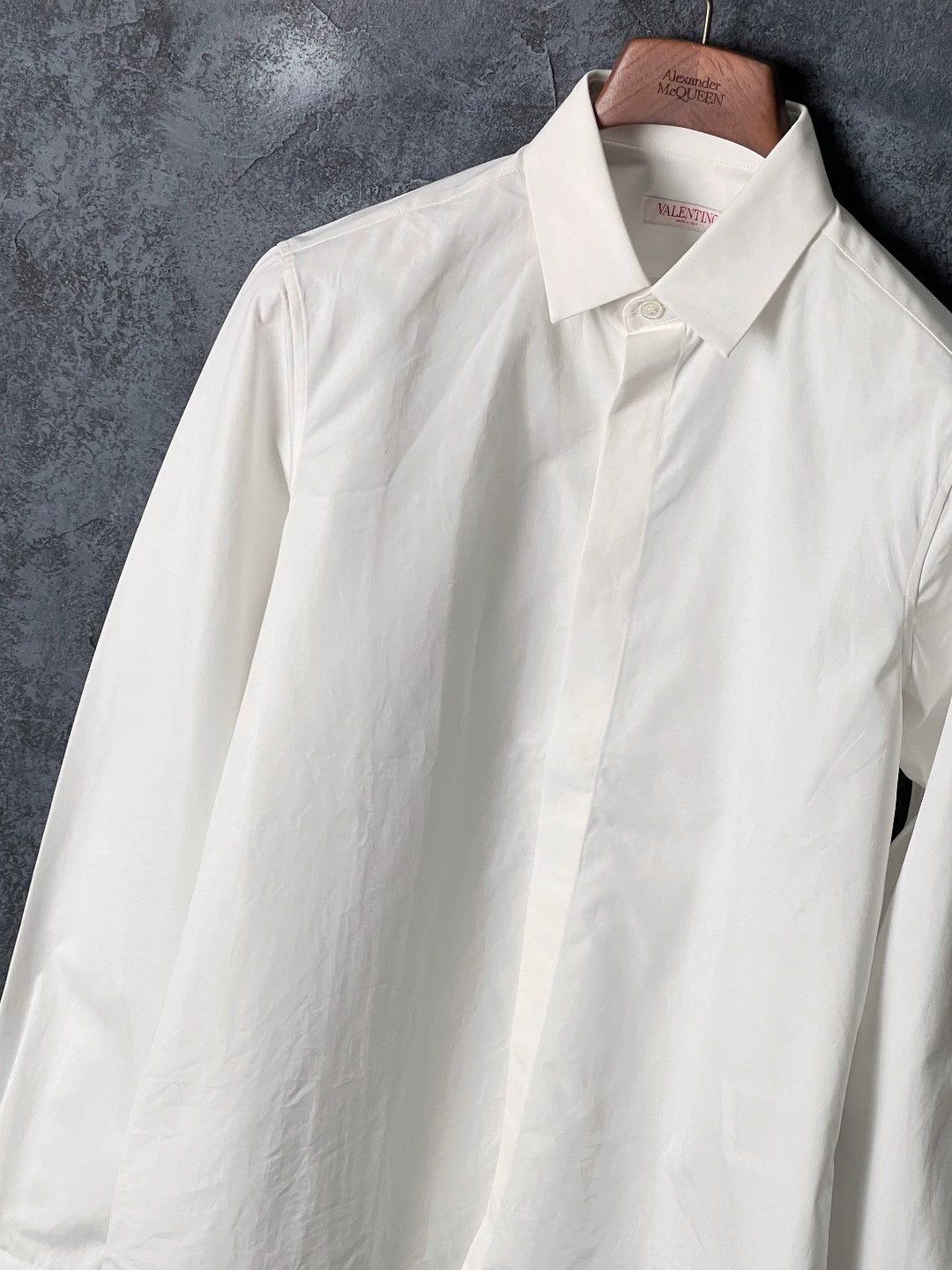 Valentino VALENTINO Men's White Cotton LS Shirt 37 Size US XXS / EU 40 - 4 Thumbnail
