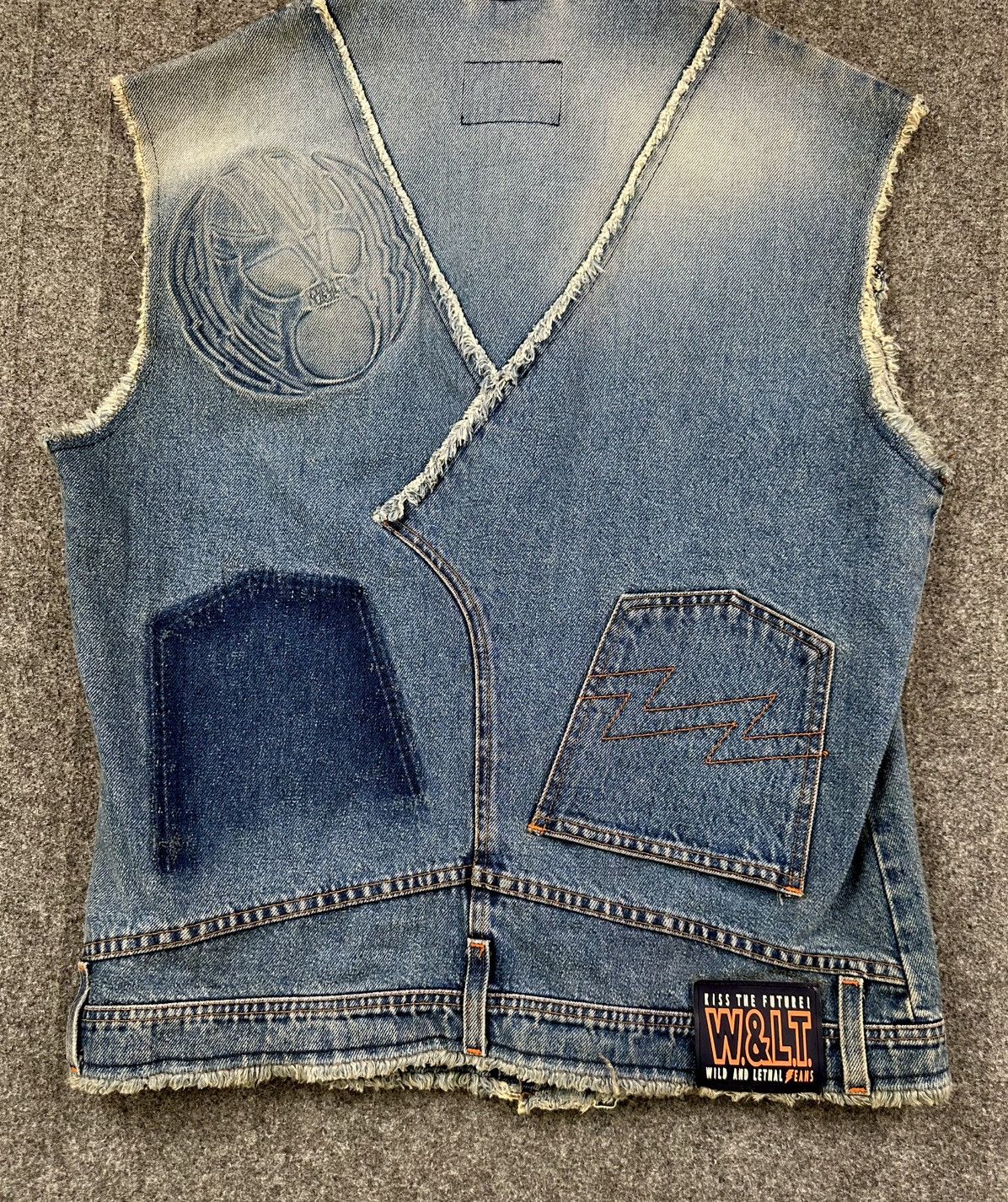 Walter Van Beirendonck Walter Van Beirendonck - W&LT 90’s Patchwork Denim KTF Vest Size US M / EU 48-50 / 2 - 13 Thumbnail