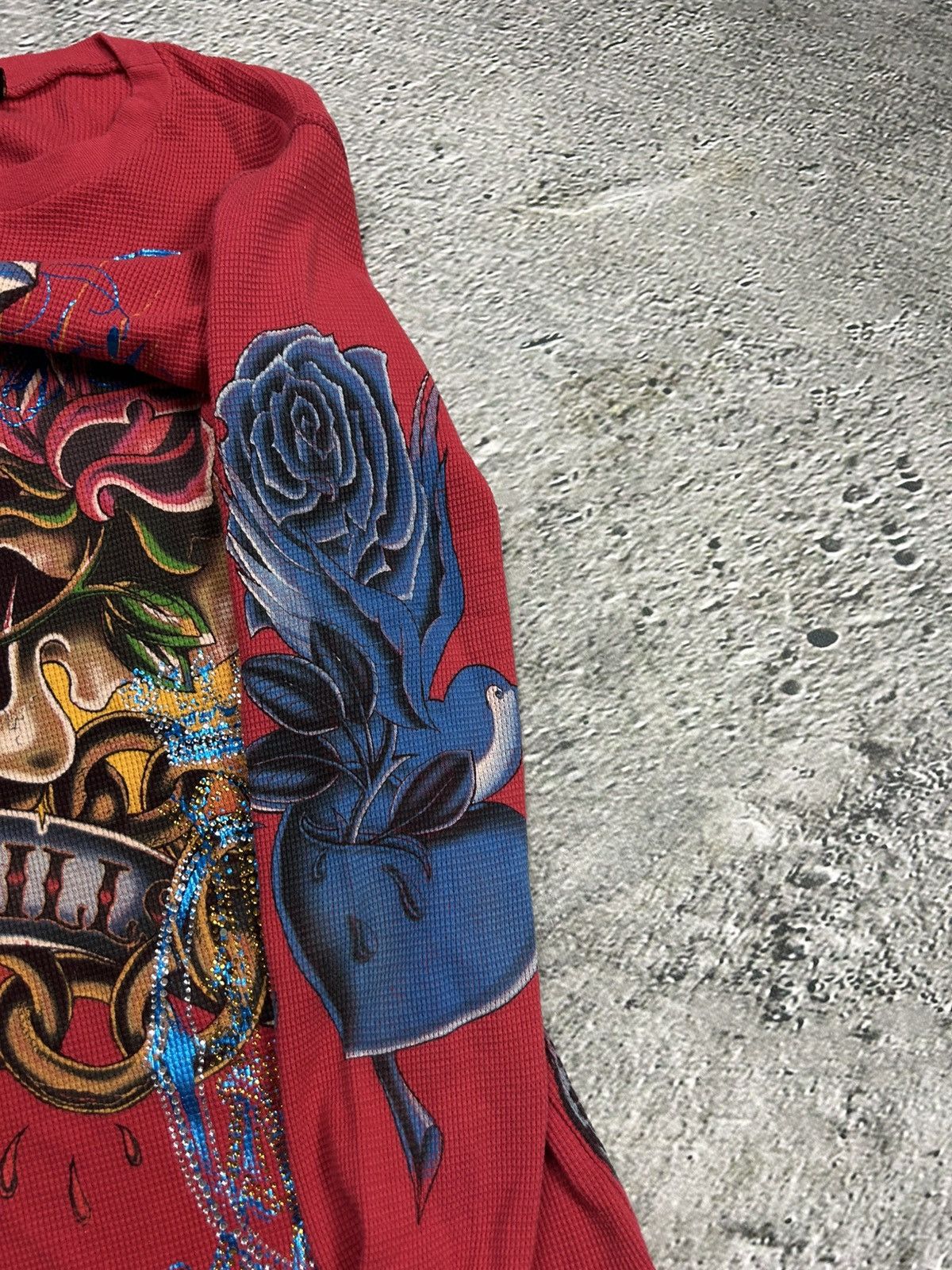 Christian Audigier × Ed Hardy × Vintage Ed Hardy Christian Audigier vintage longsleeve red skull Size S / US 4 / IT 40 - 6 Thumbnail