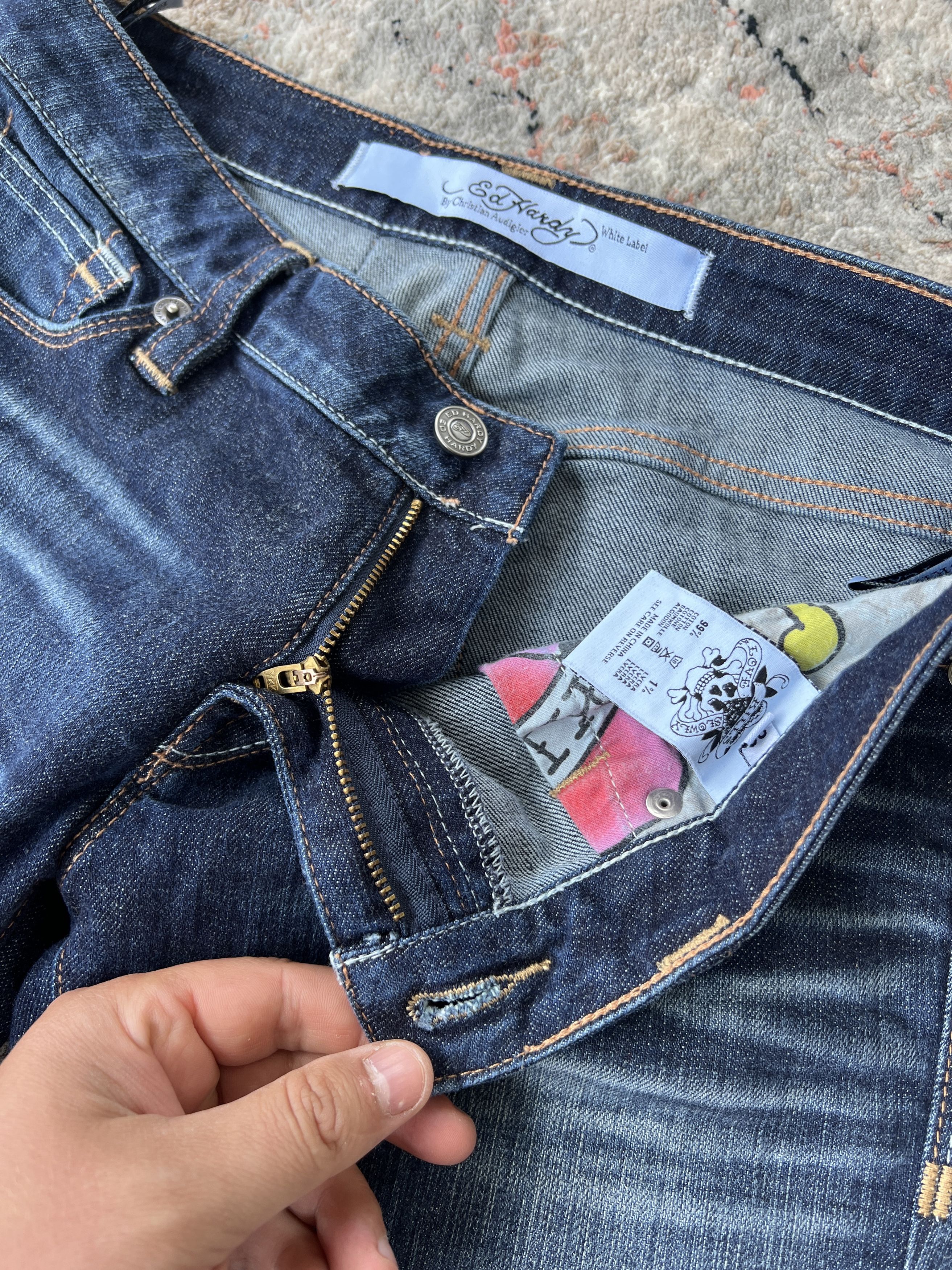 Christian Audigier × Ed Hardy Ed Hardy By Christian Audigier White Label Jeans Size 28" / US 6 / IT 42 - 8 Thumbnail